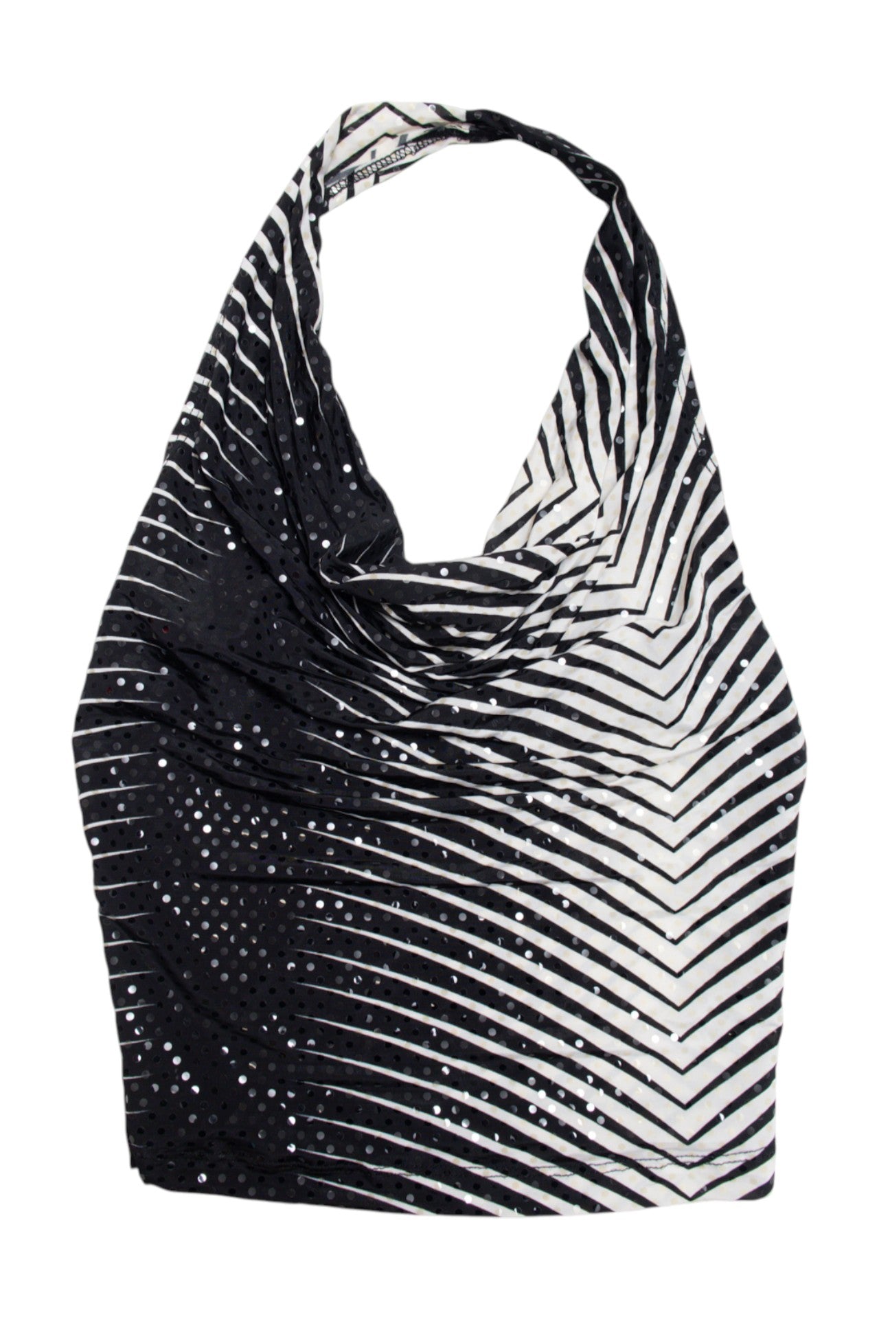 #104 U.S.A. One Heart black/white glitter halter top |c. 160 | size 8