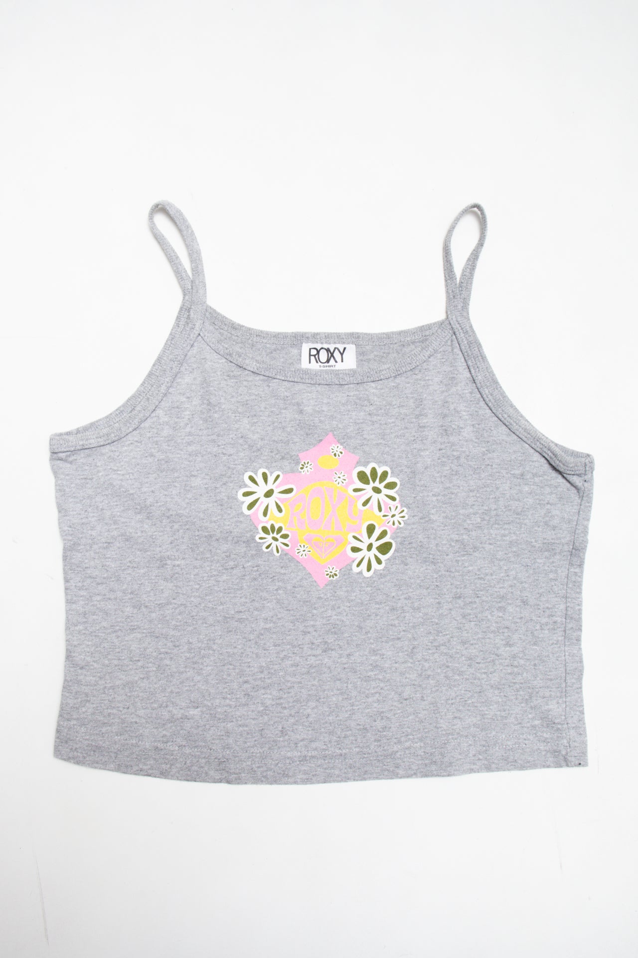 #111 USA Grey Roxy cropped tank | c. 160 | size 6/8