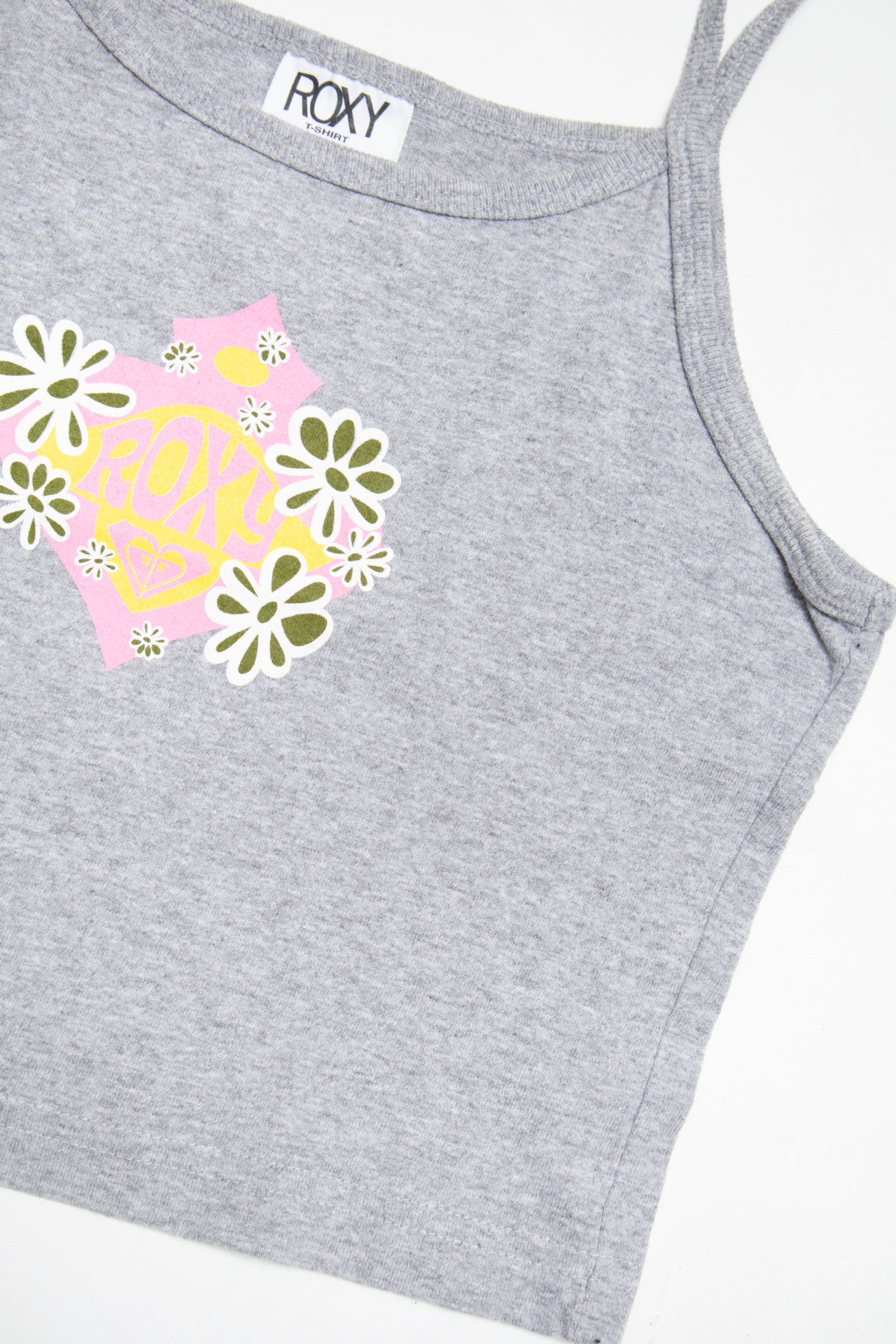 #111 USA Grey Roxy cropped tank | c. 160 | size 6/8