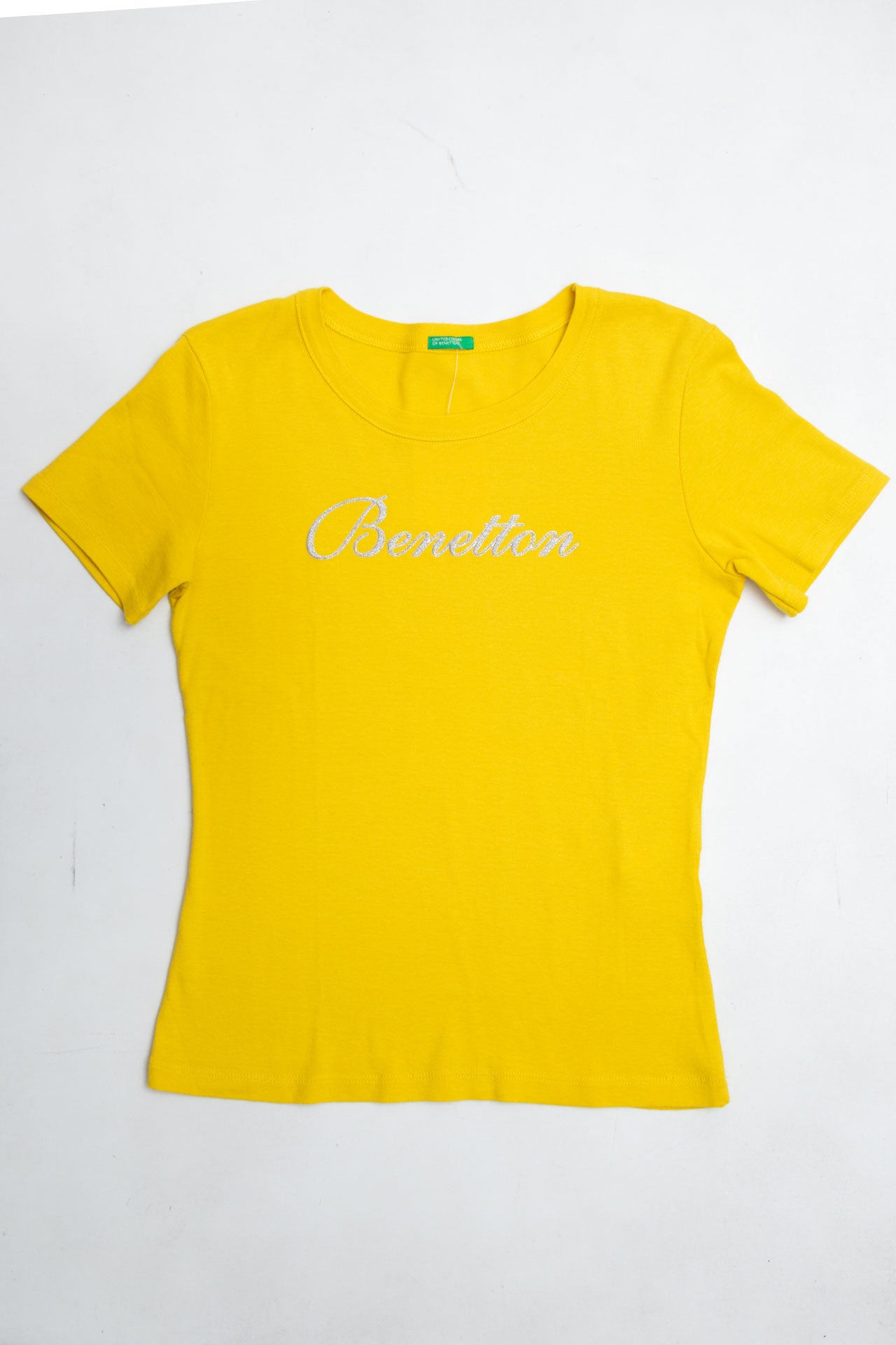 #14 Yellow Sparkly Benetton tee | Emma At The Olympics | Size 8/10