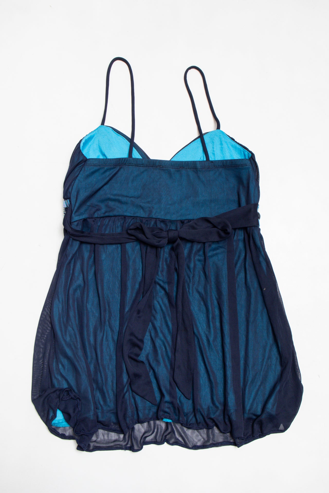 #122 blue mesh beaded Y2K camisole | c. 160 | size 8