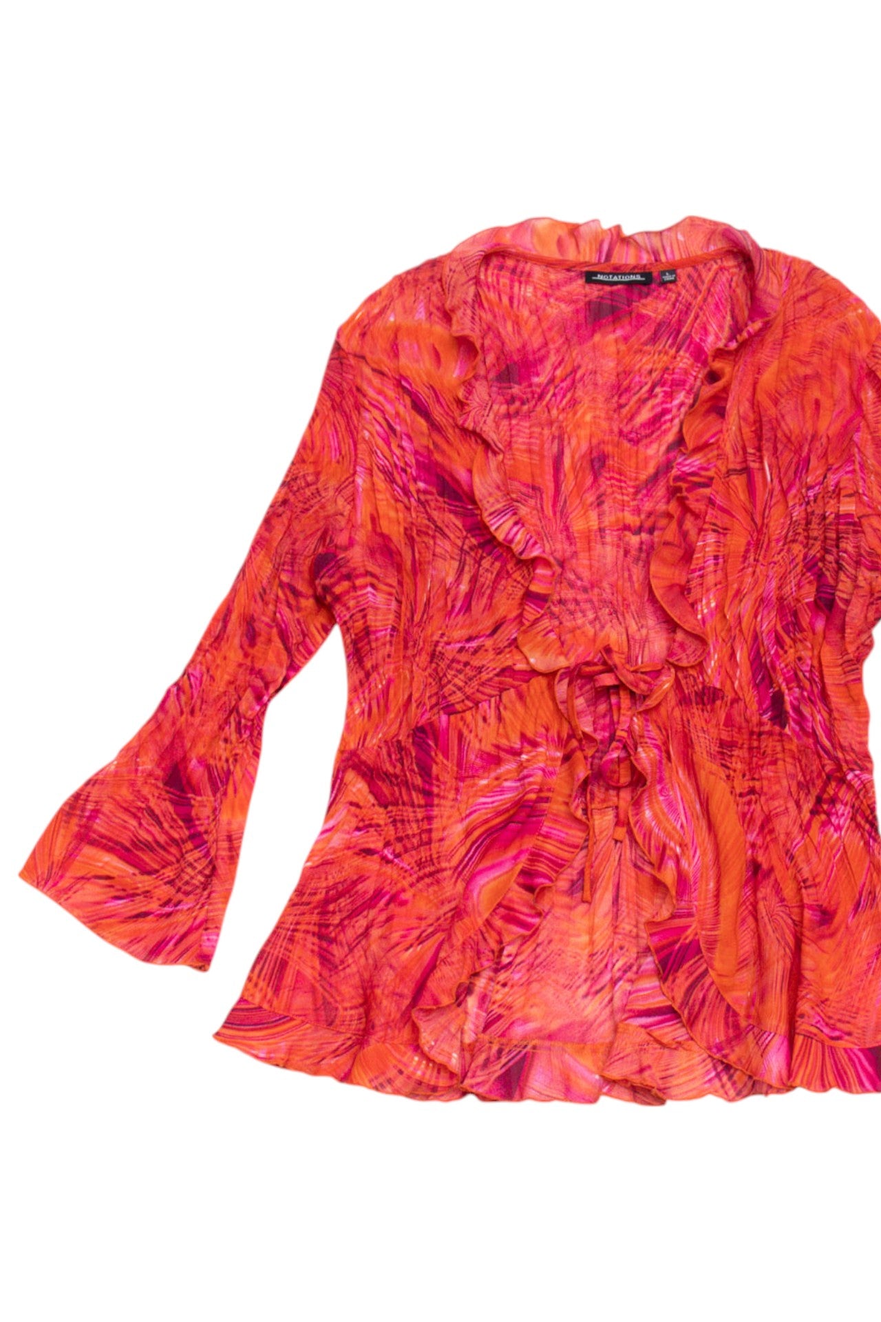 #16 Notations Red and Pink Tie Top | C.154 | Size 12