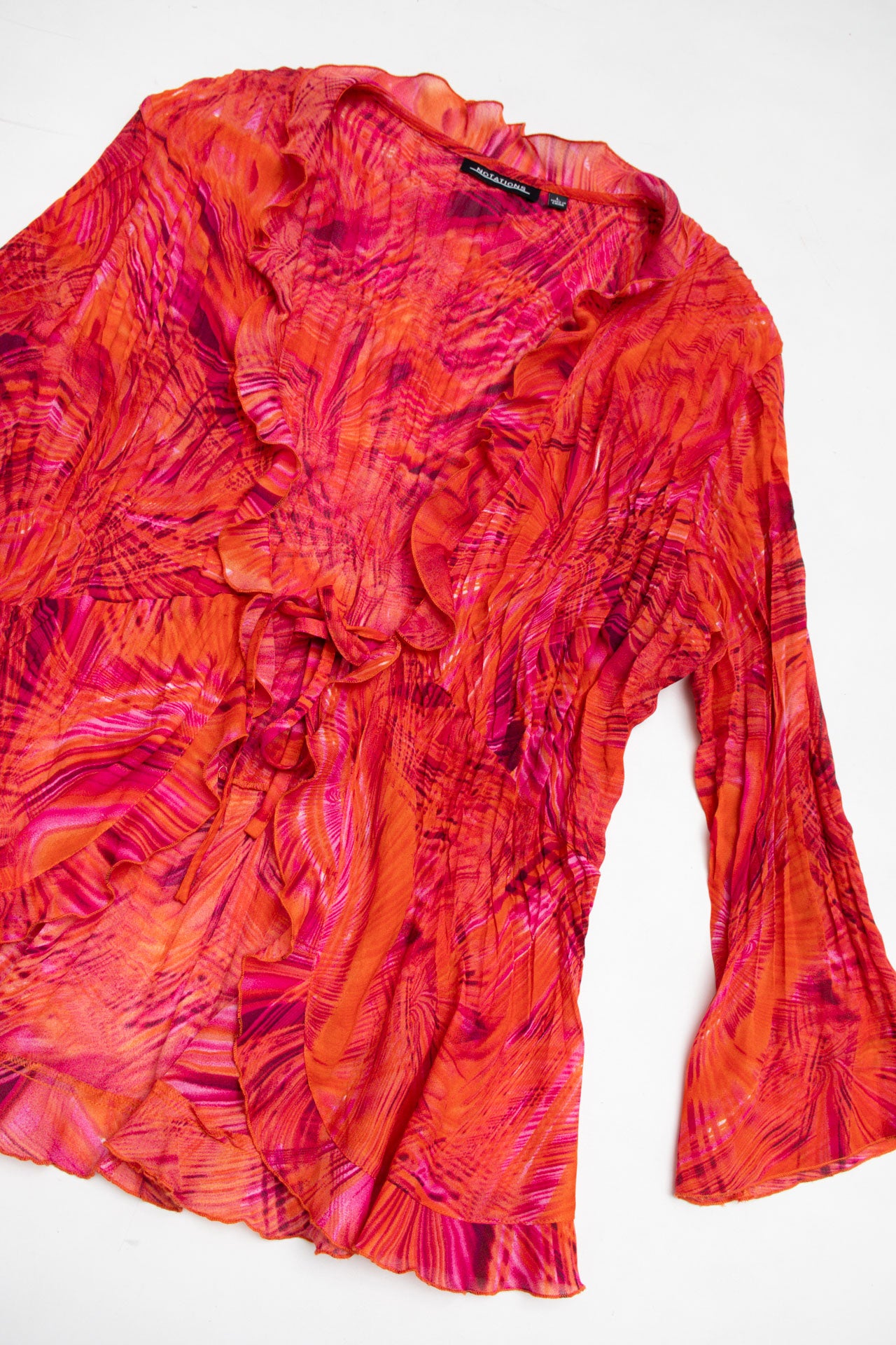 #16 Notations Red and Pink Tie Top | C.154 | Size 12