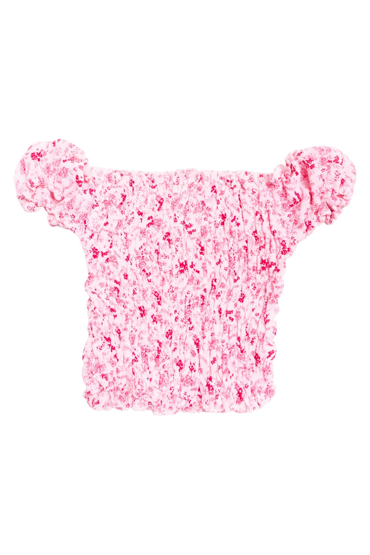 #130 pink floral ruched cottage core top | c. 160 | size 8