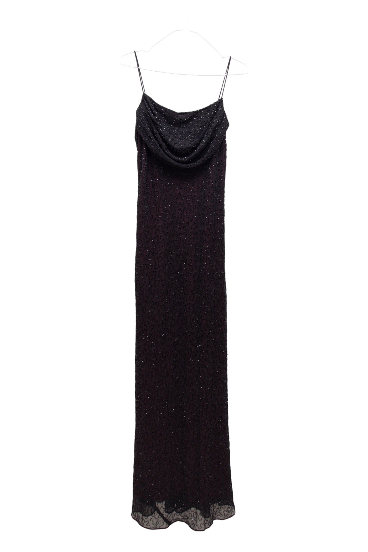 #154 Marina By Marina Bresler Beaded Cowl-neck Slip Gown Black | c. 169 | Size 10