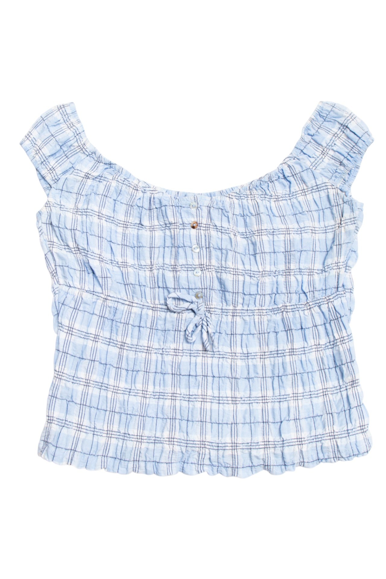 #132 GMG plaid ruched top | c. 160 | size 8/10