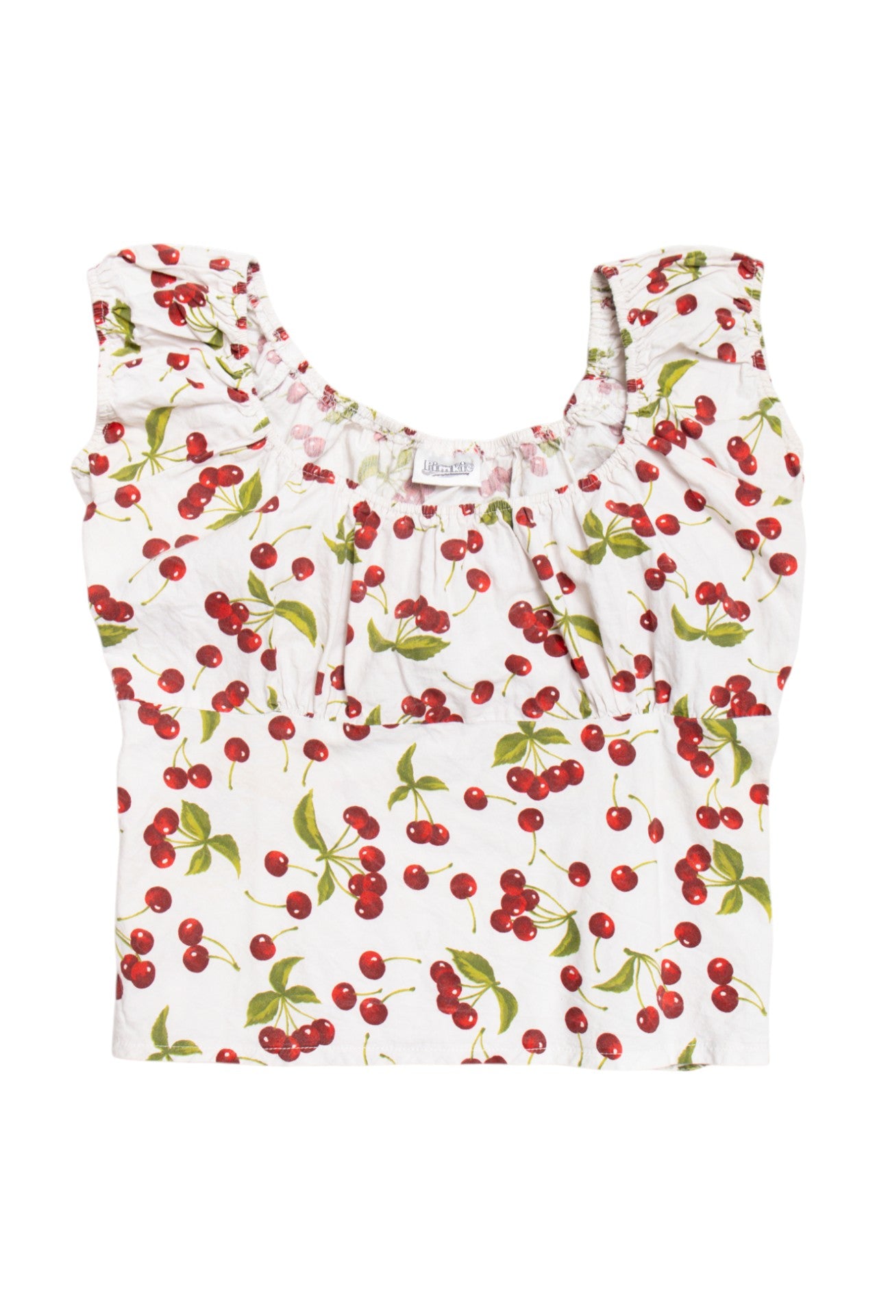 #133 cherry print tie back pimkie top | c. 160 | size 8