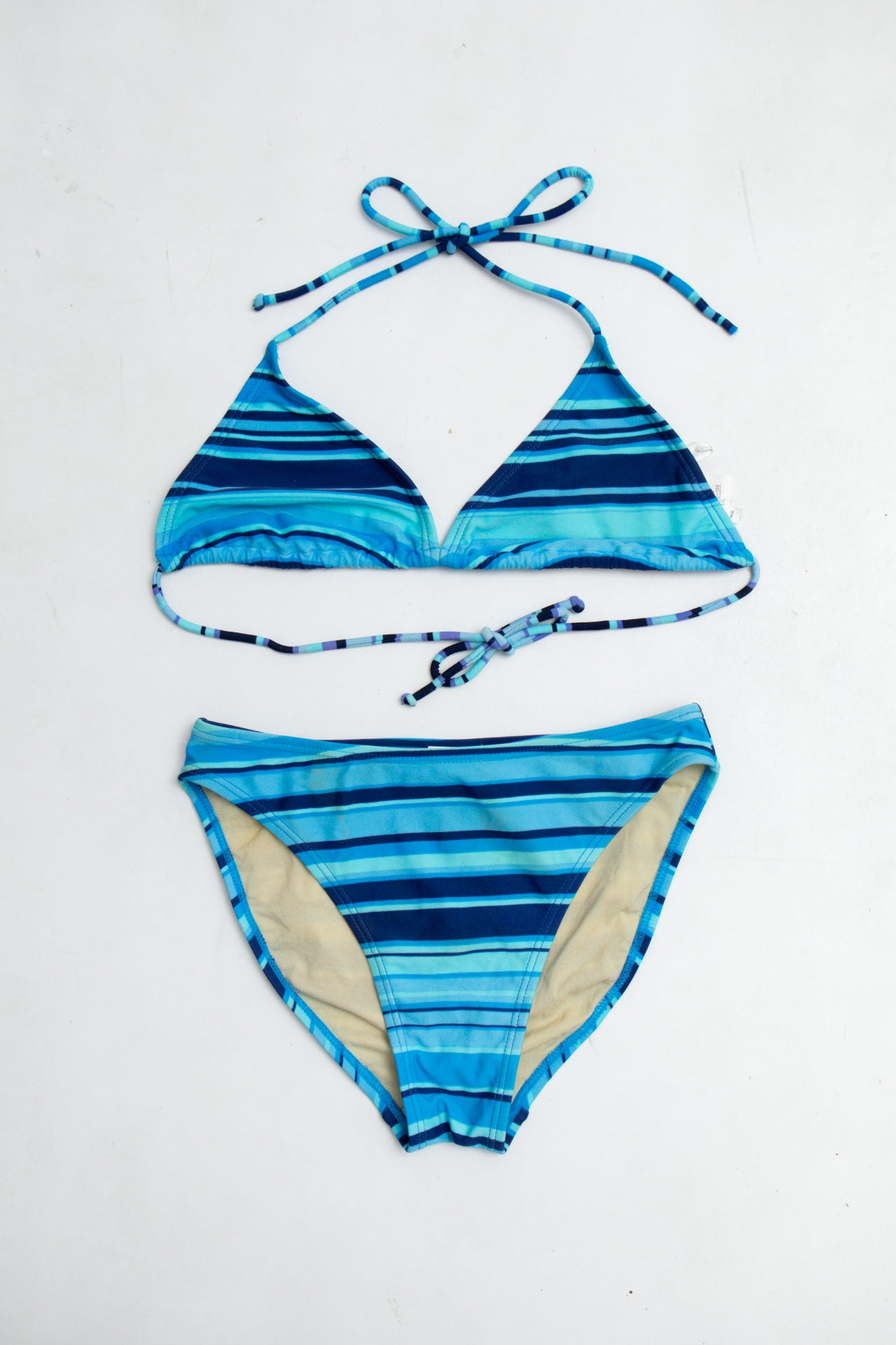 #38 Blue Striped Bikini Set | Slutty Szn | Size 10