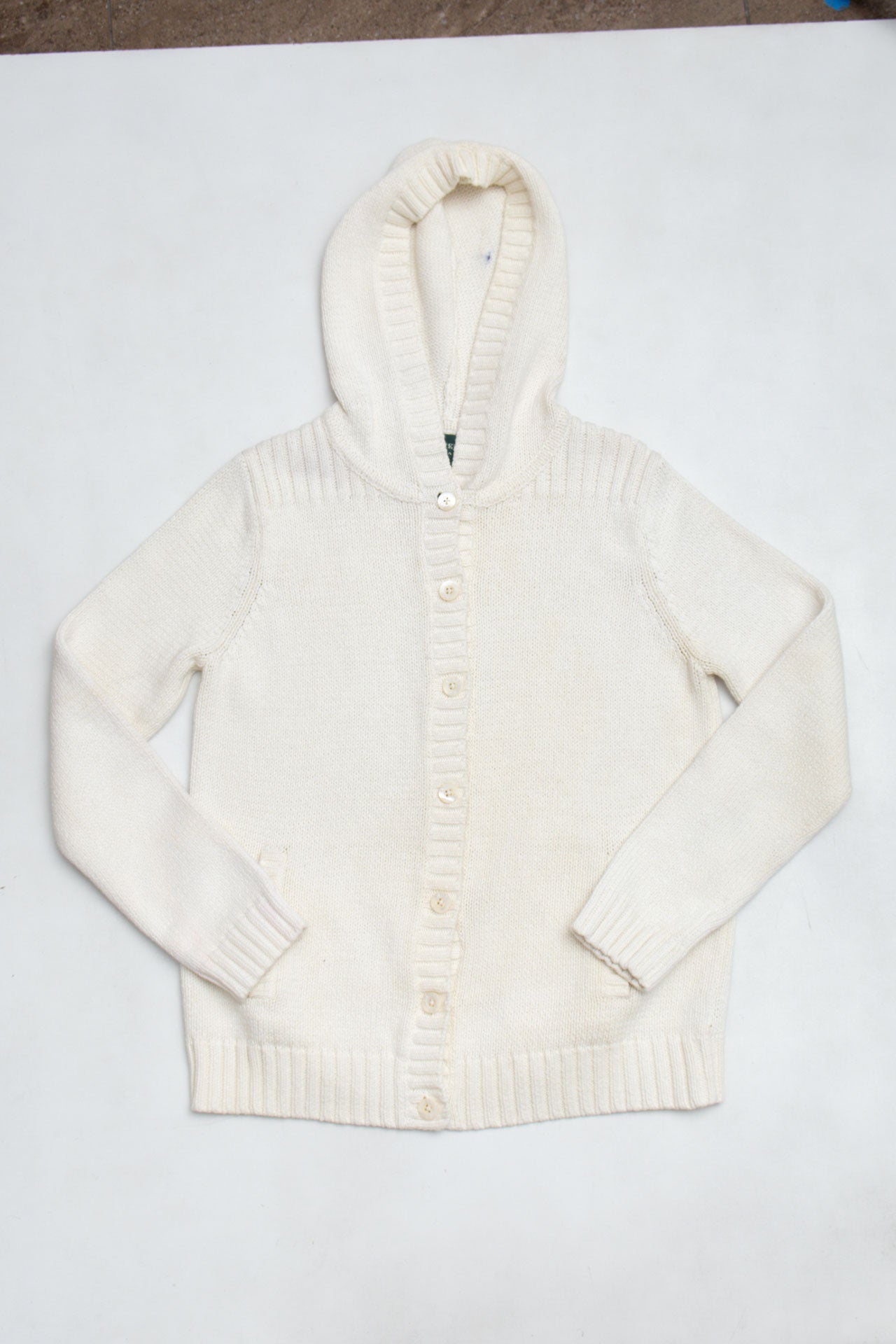 #36 White Ralph Lauren Button Knit | Emma At The Olympics | Size 8