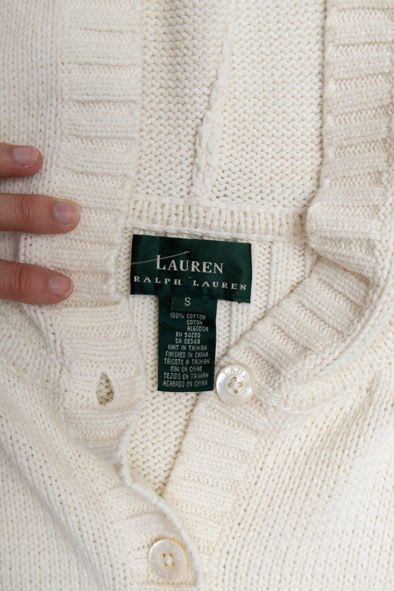 #36 White Ralph Lauren Button Knit | Emma At The Olympics | Size 8