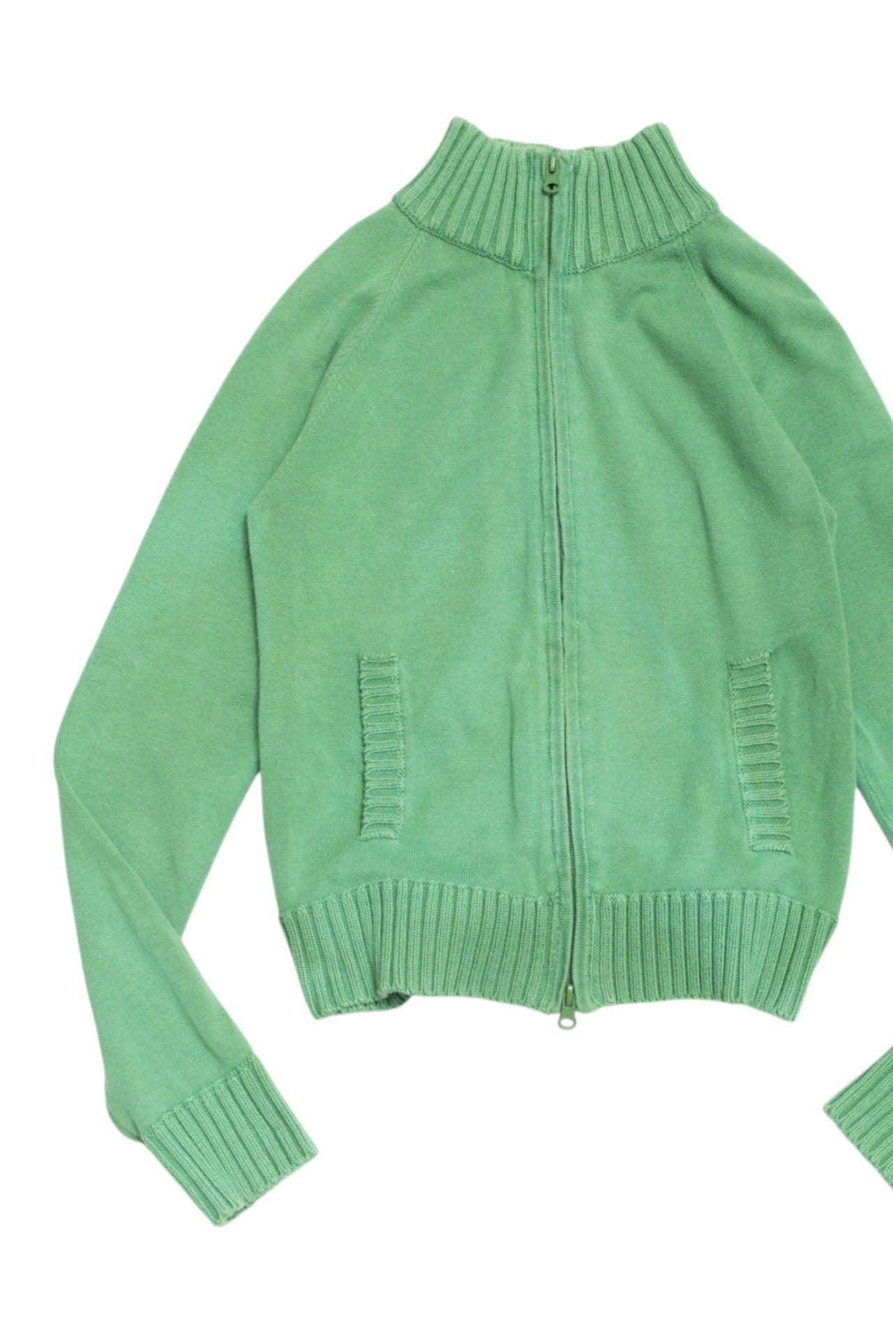 #148 Atmosphere green zip up jumper | c. 160 | size 8