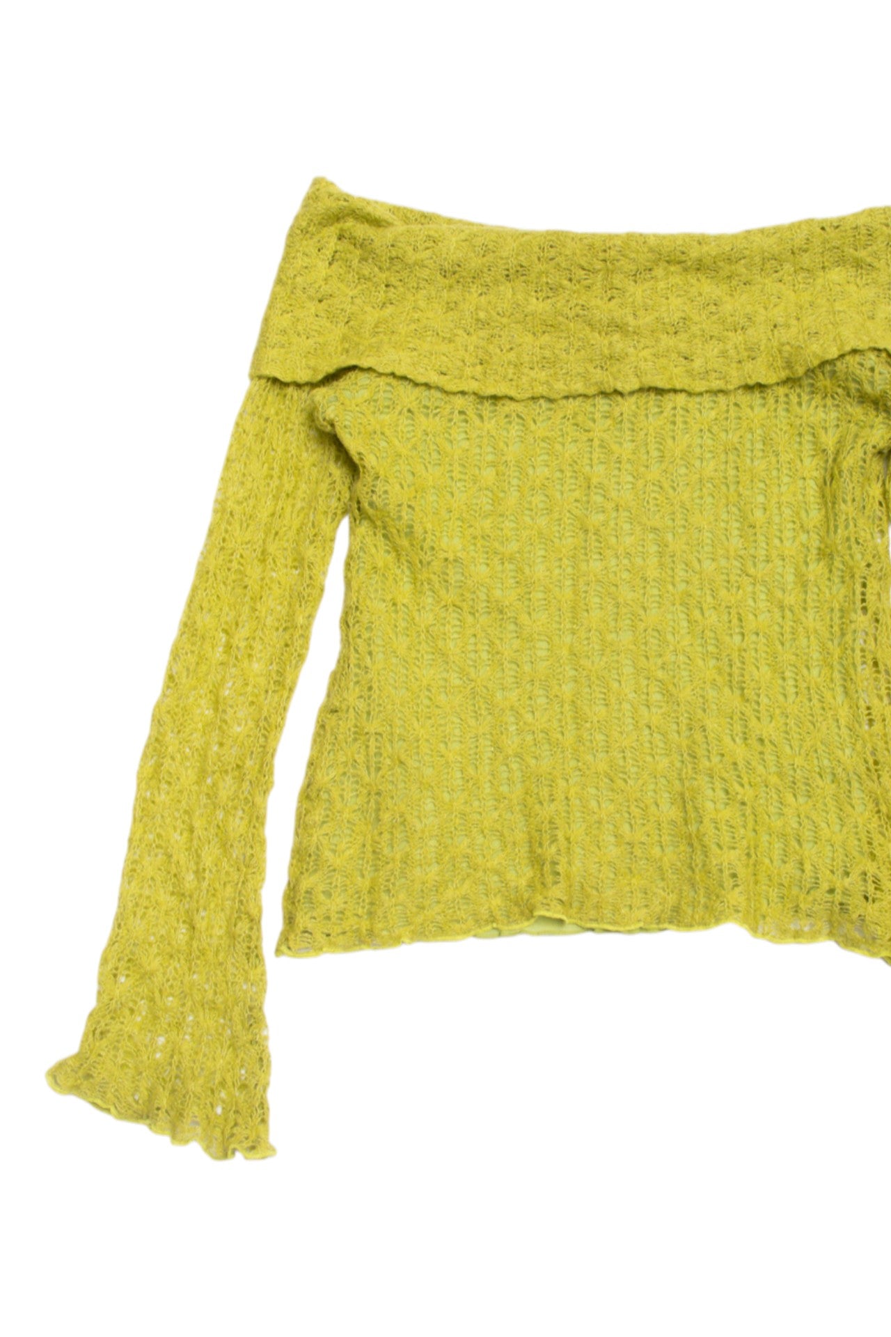 #150 Formula off shoulder lime green jumper | c. 160 | size 8