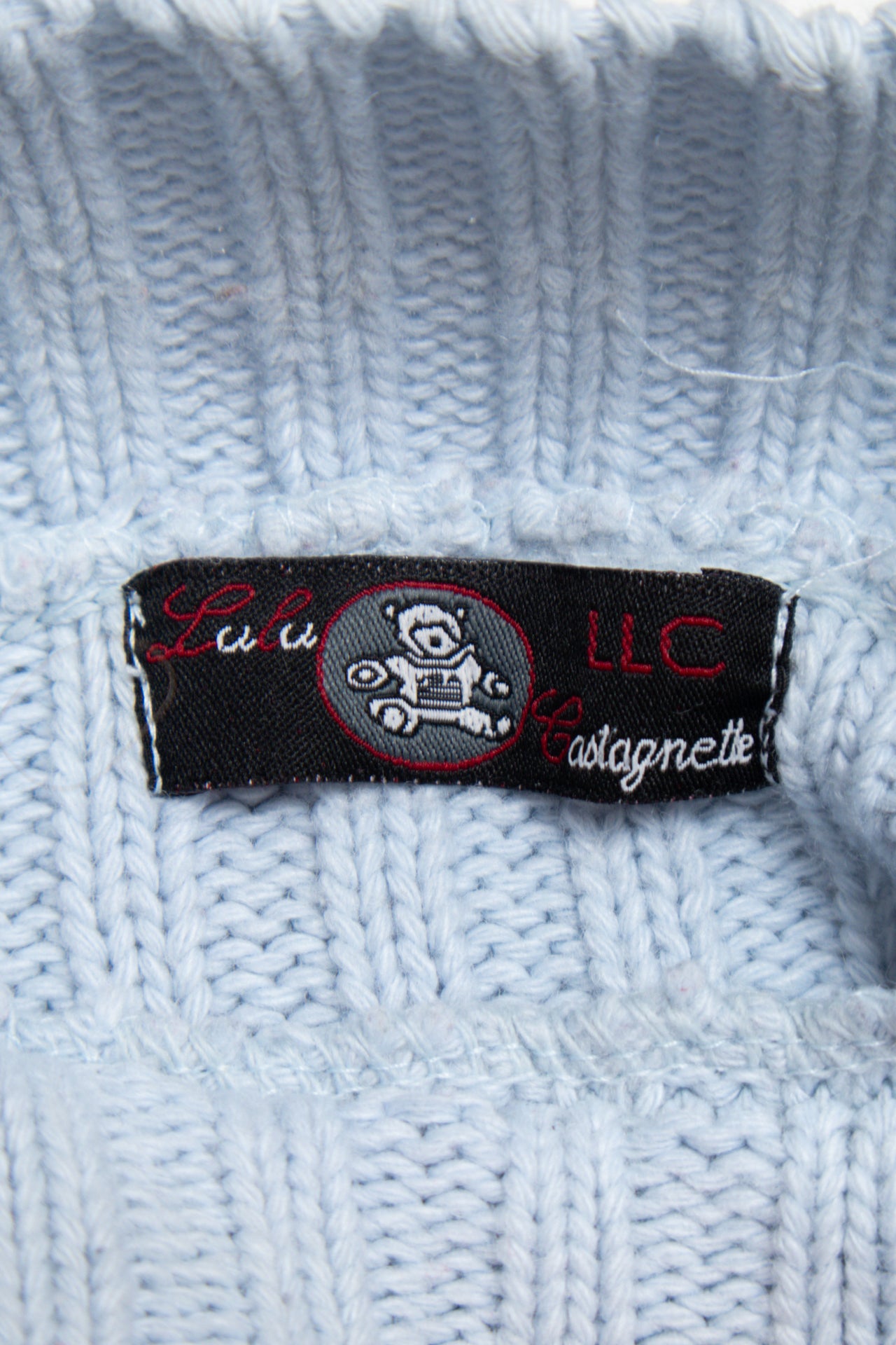 #158 Lulu Castagnette baby blue bear jumper | c. 160 | size 10/12