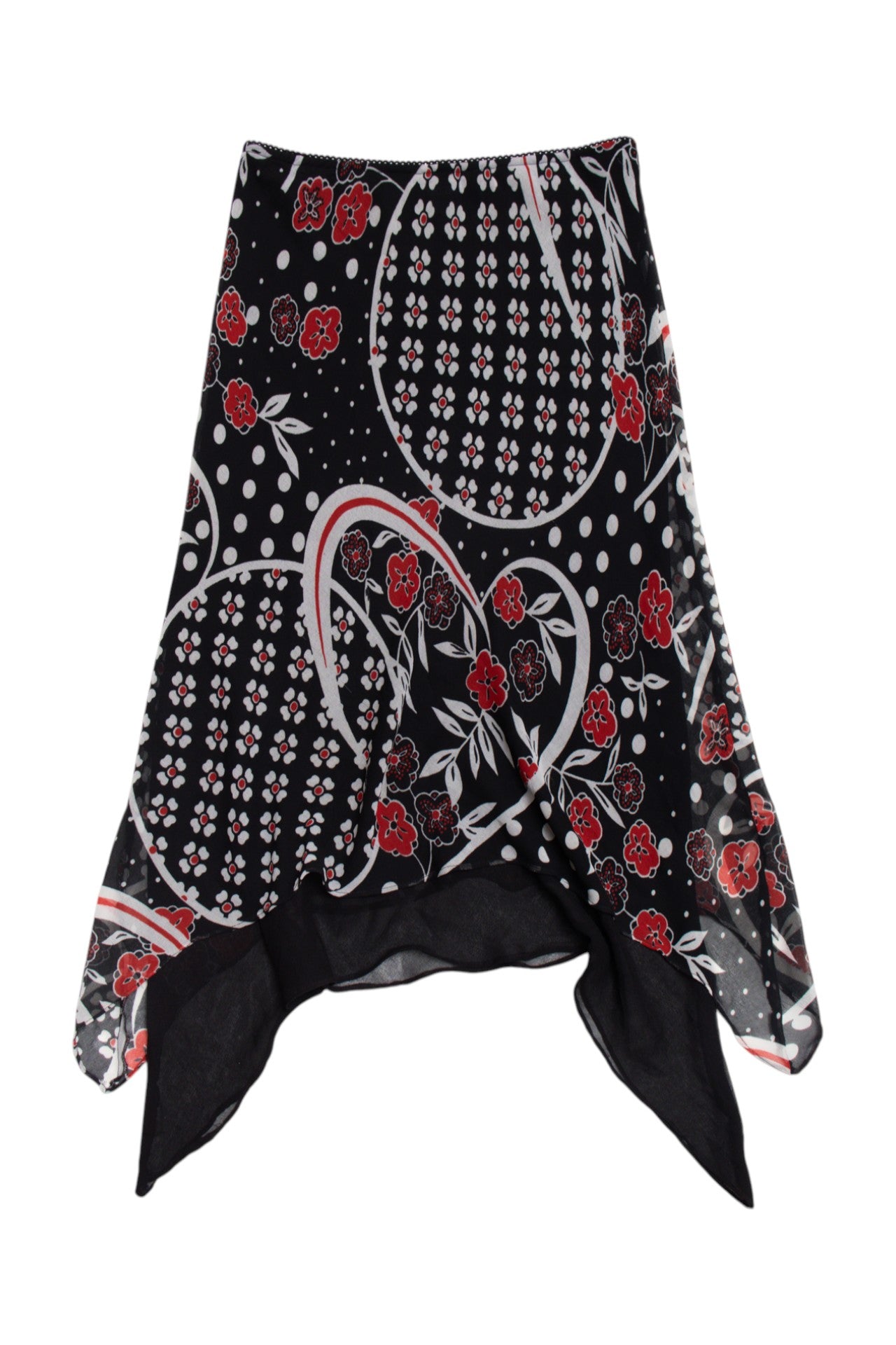 #166 floral polka dot midi skirt | c. 160 | size 8/10