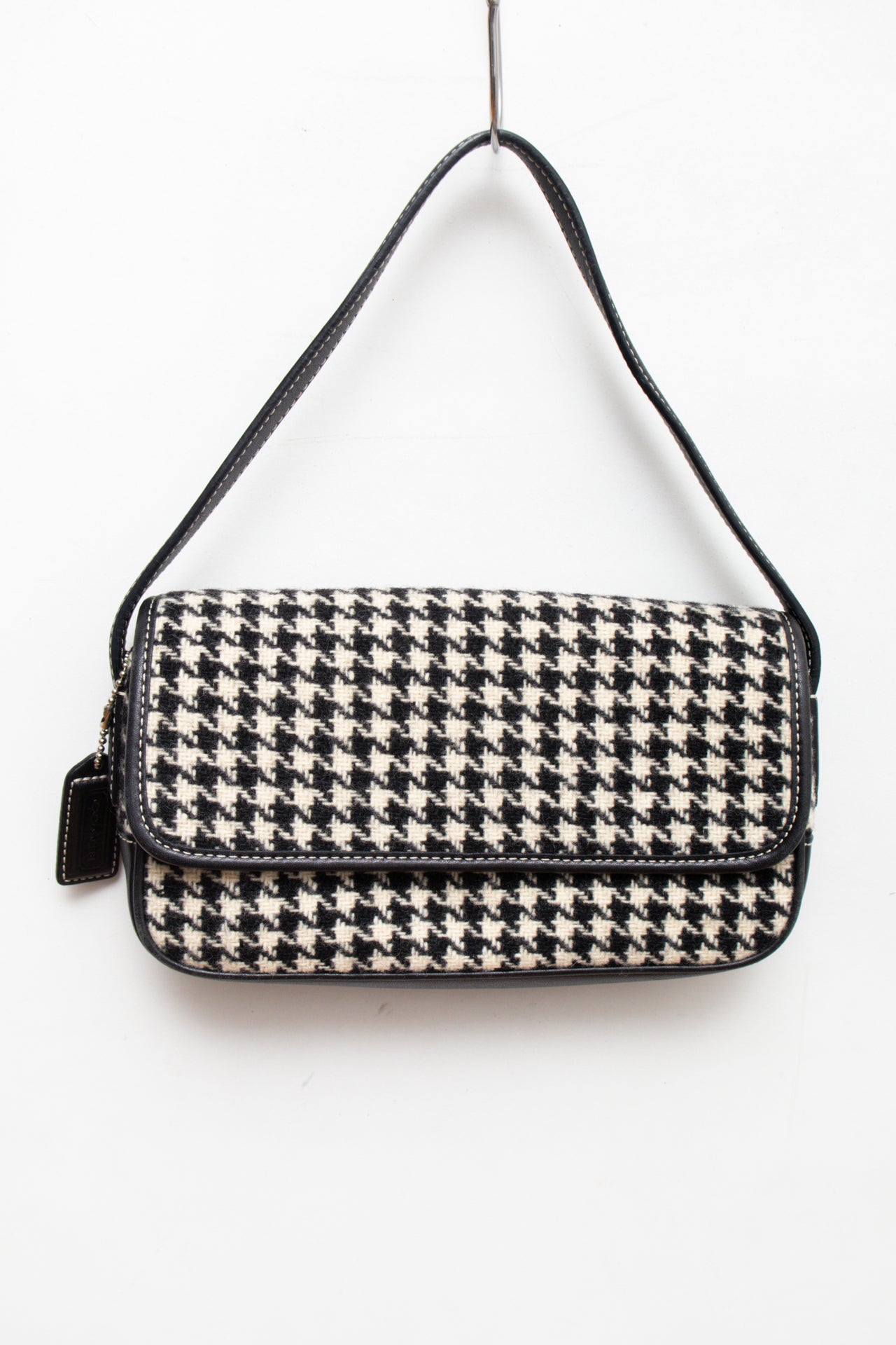 #237 Coach hounds tooth wool print demi bag | c. 160