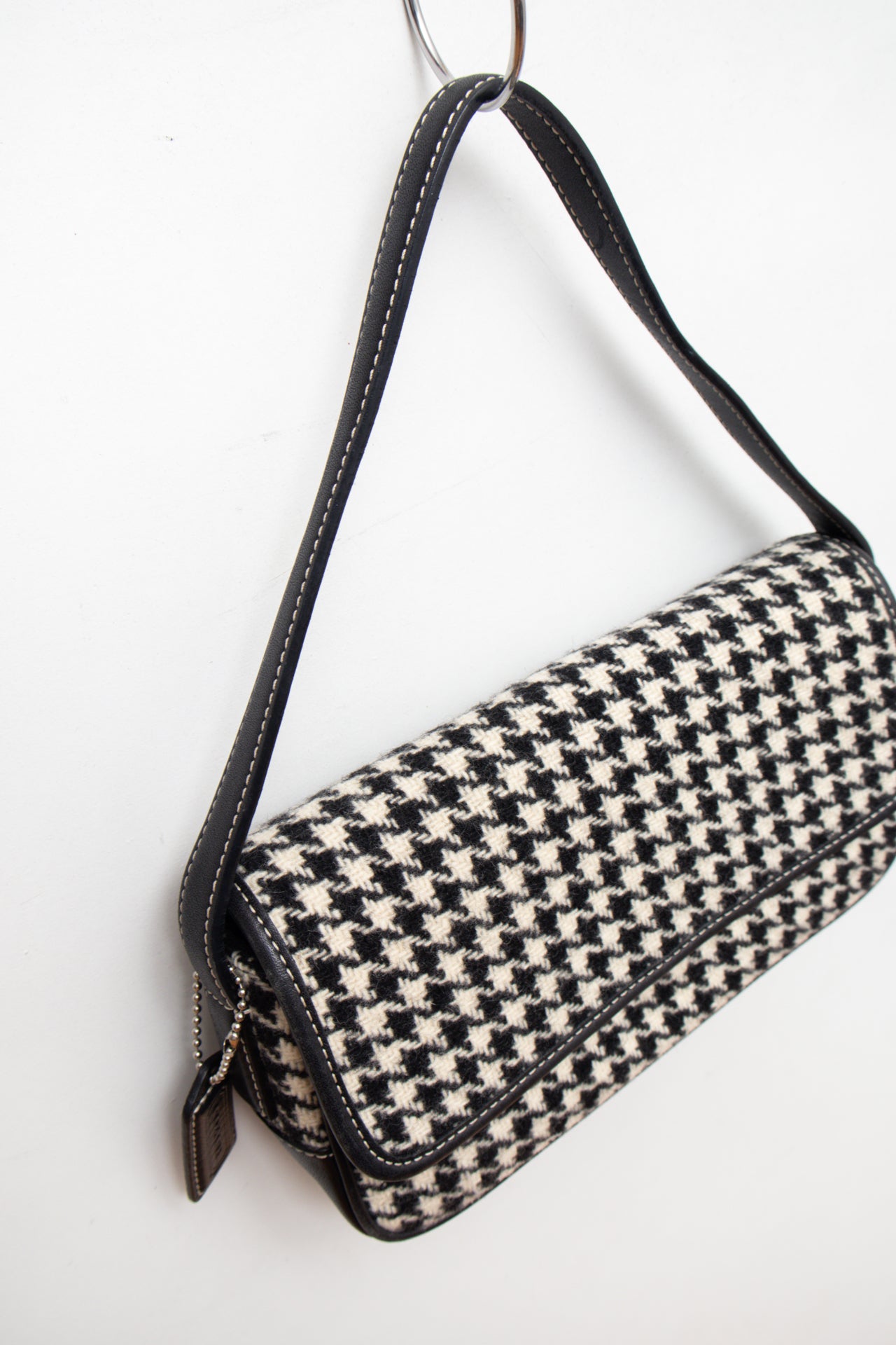 #237 Coach hounds tooth wool print demi bag | c. 160