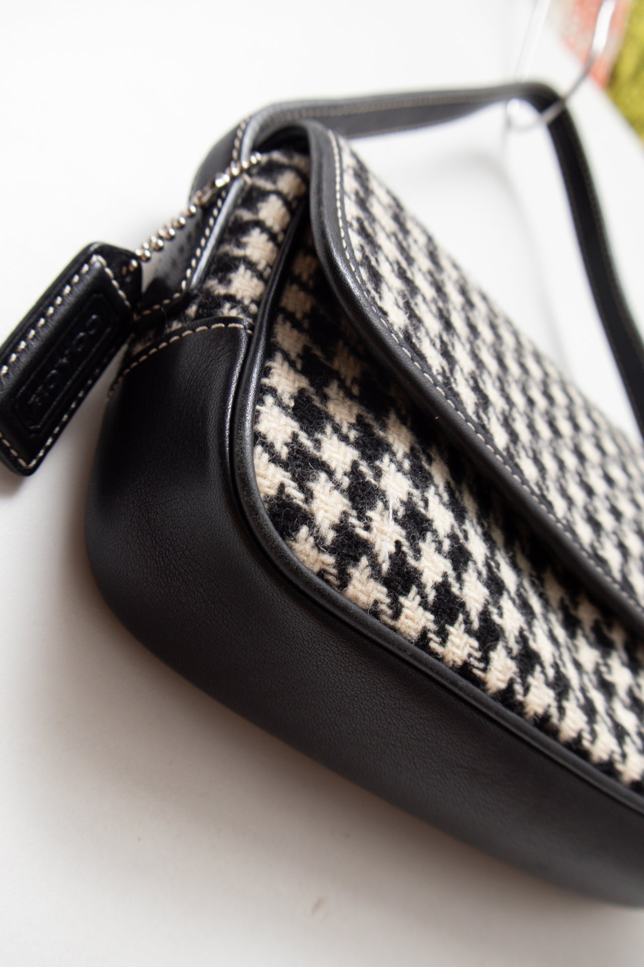 #237 Coach hounds tooth wool print demi bag | c. 160