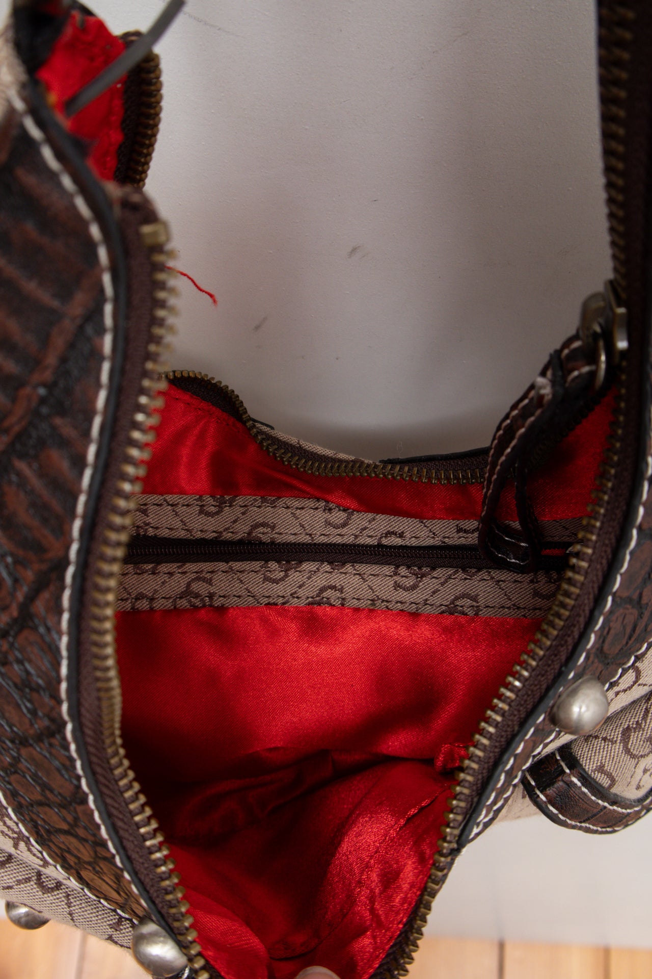 #239 embellished monogram canvas hand bag | c. 160