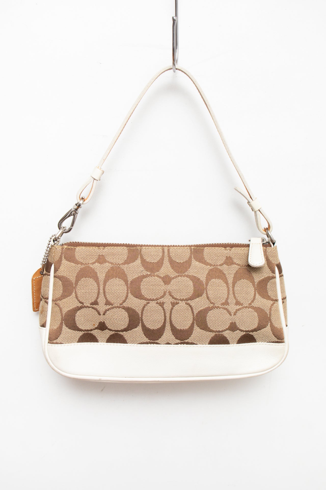 #242 Coach monogram white leather demi bag | c. 160