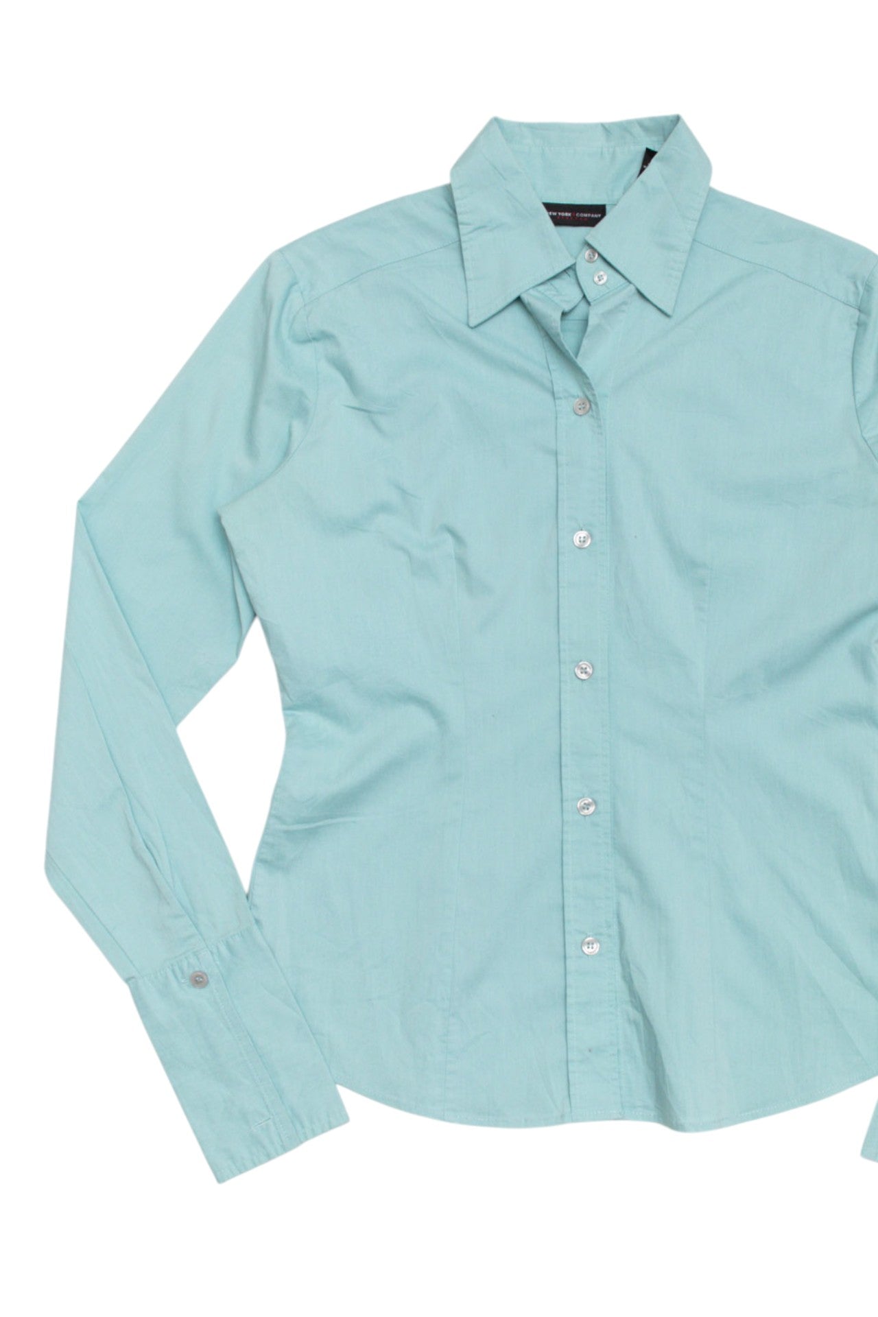 #54 New York and Company Linen Blue Top | C.154 | Size 8