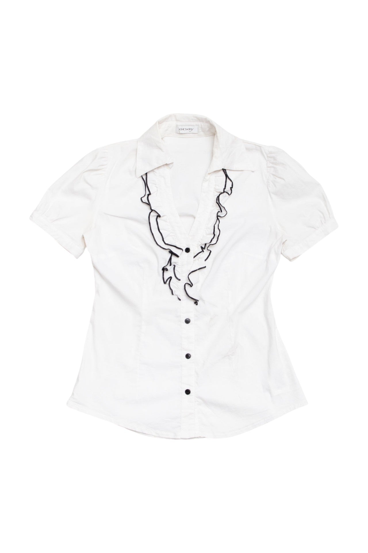 #57 Orsay White Linen Top | C.154 | Size 6/8