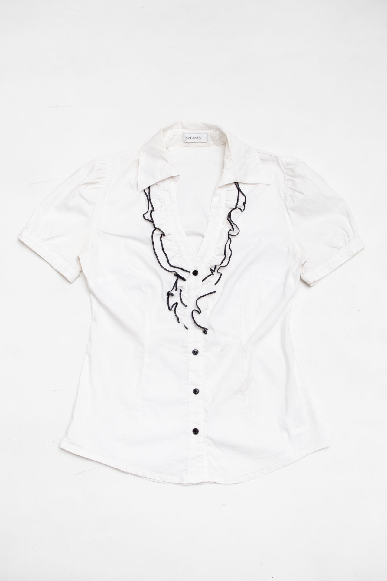 #57 Orsay White Linen Top | C.154 | Size 6/8