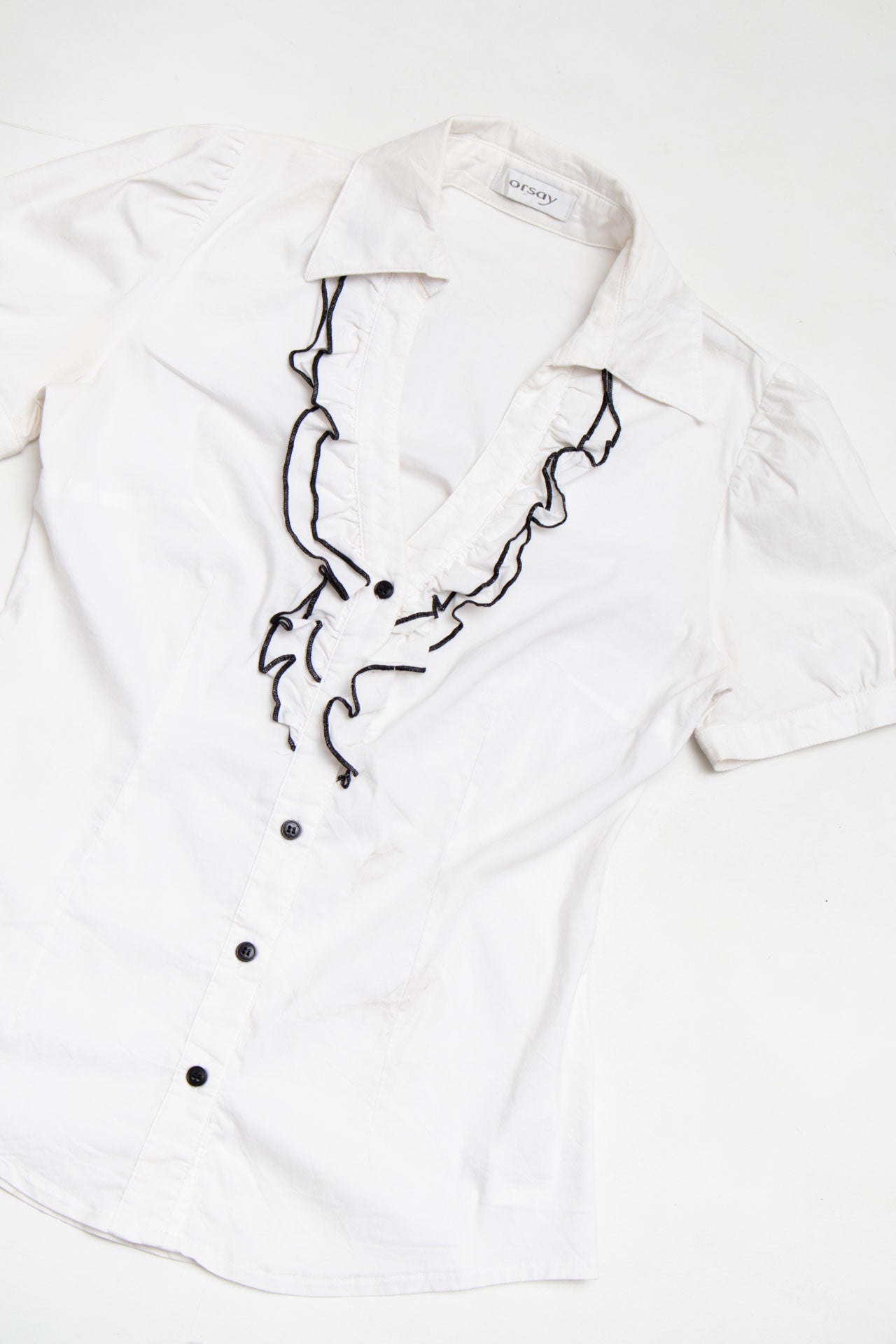 #57 Orsay White Linen Top | C.154 | Size 6/8