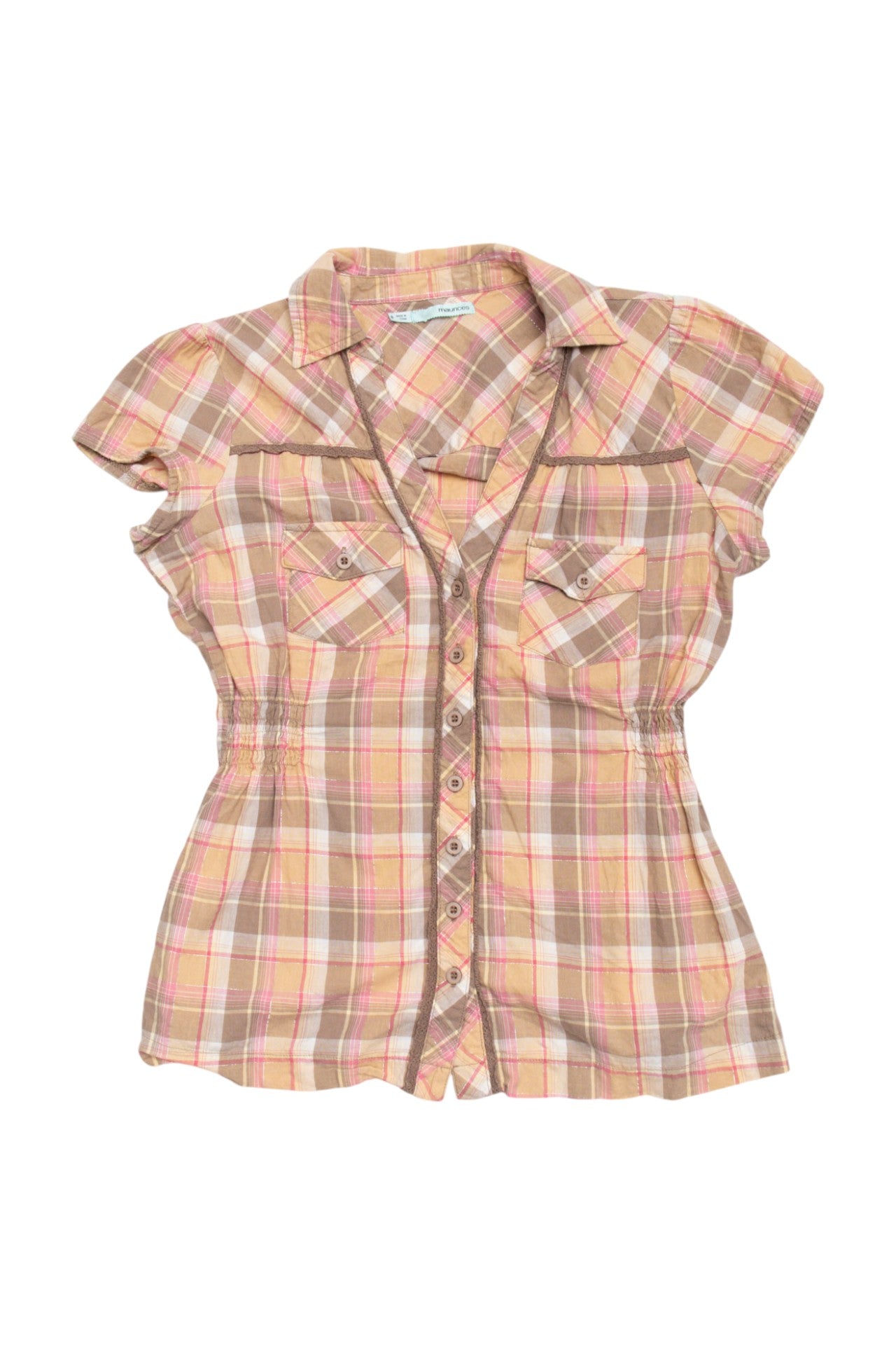 #62 Maurices Plaid Linen Shirt | C.154 | Size 8/10