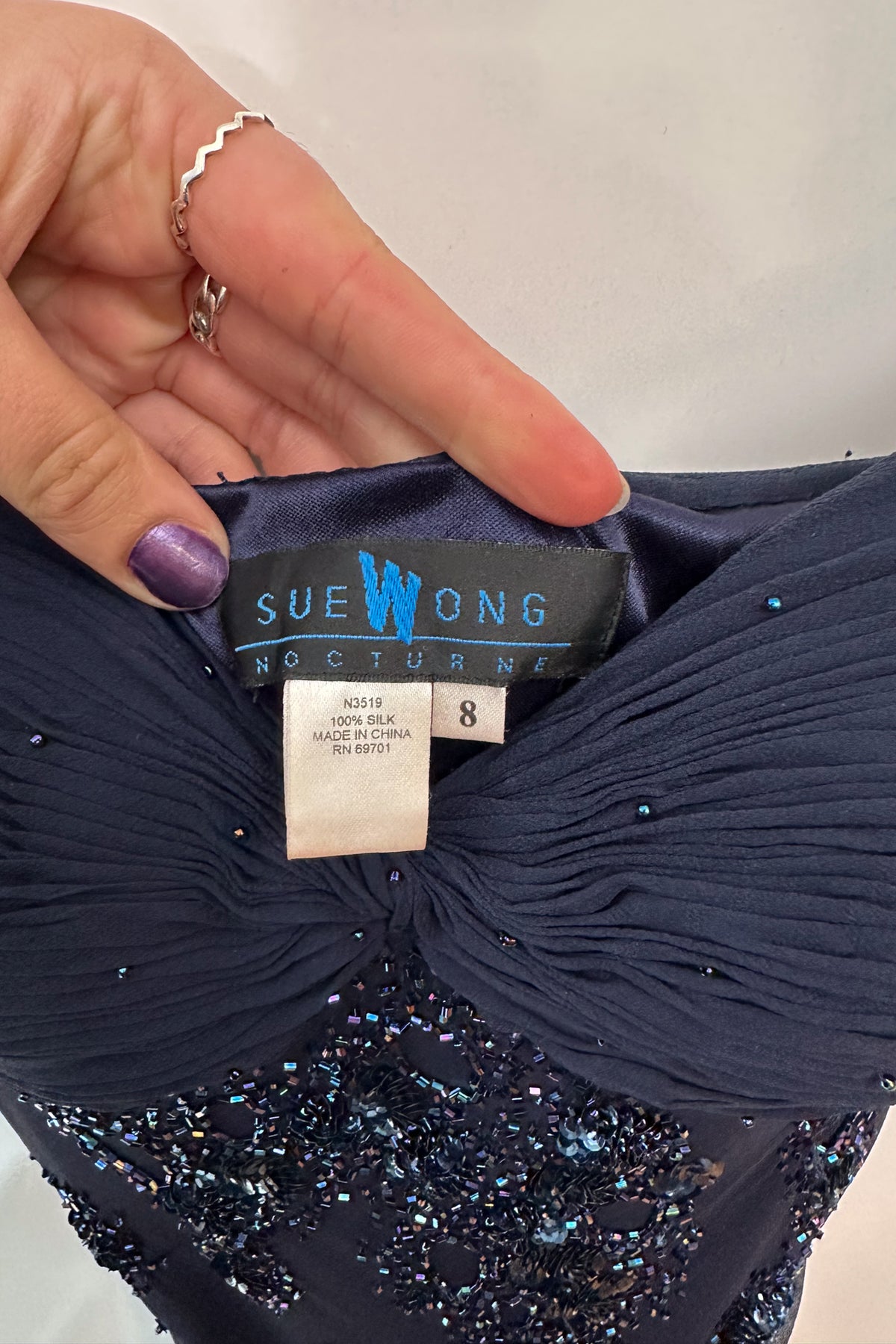 #166 *RARE* Sue Wong Gown Blue | c. 208 | Size 8