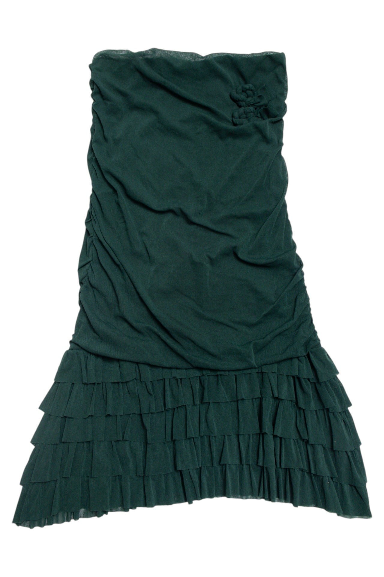 #168 Italian made strapless forest green dress | c. 160 | size 8
