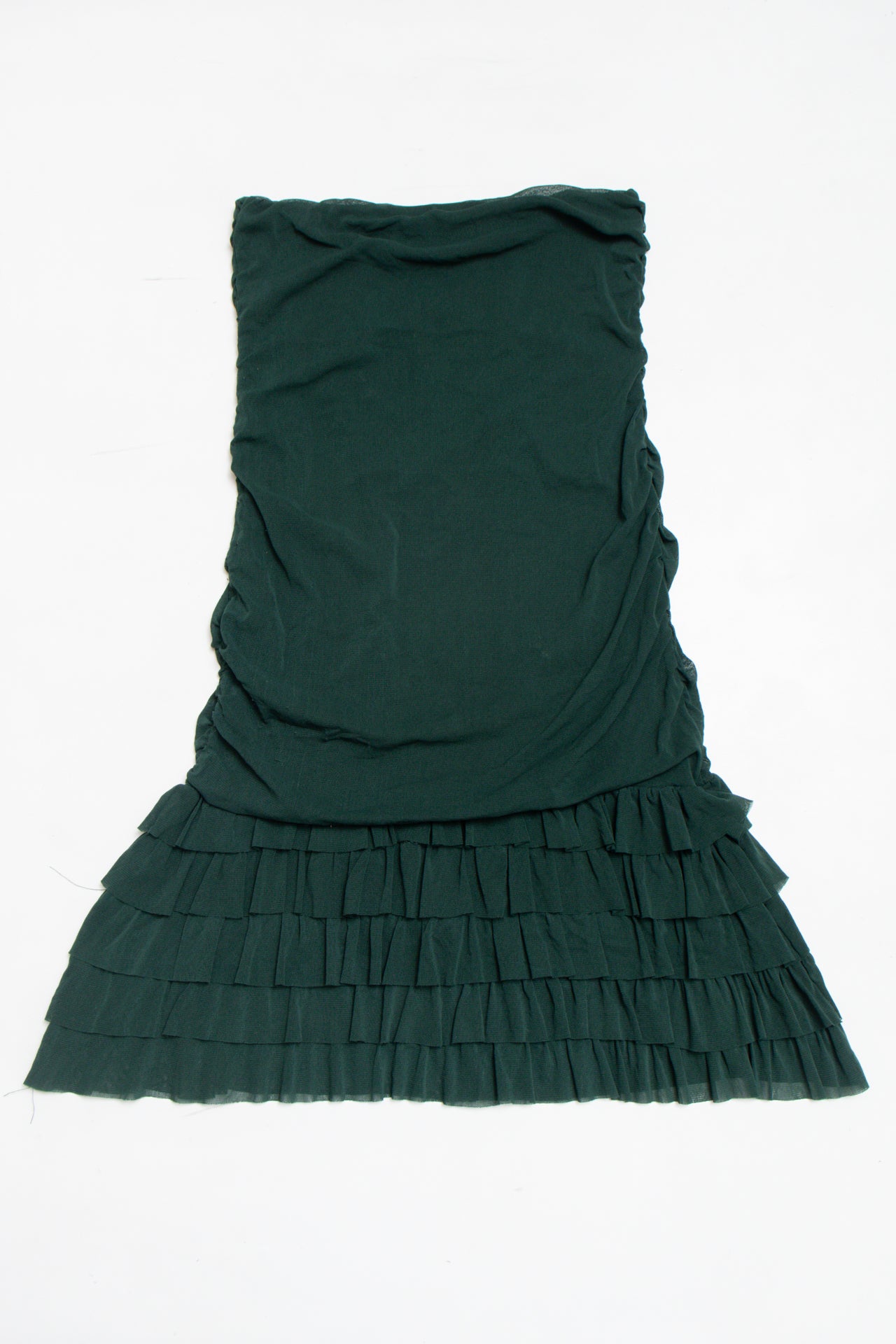#168 Italian made strapless forest green dress | c. 160 | size 8