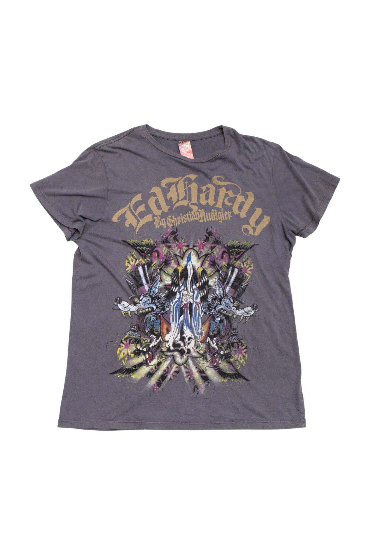 #66 USA Ed Hardy Grey Tee | C.154 | Size 12