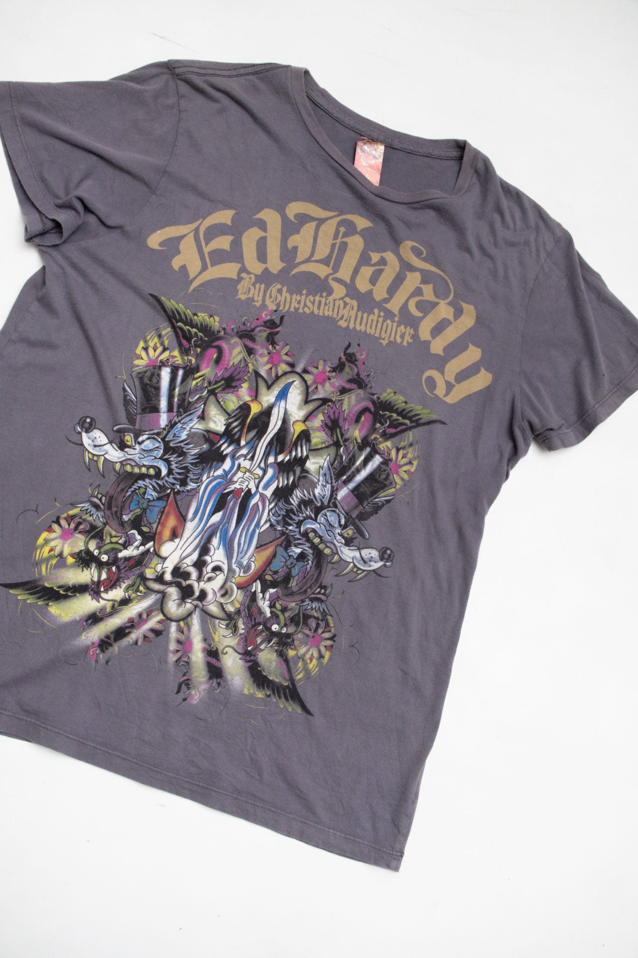 #66 USA Ed Hardy Grey Tee | C.154 | Size 12