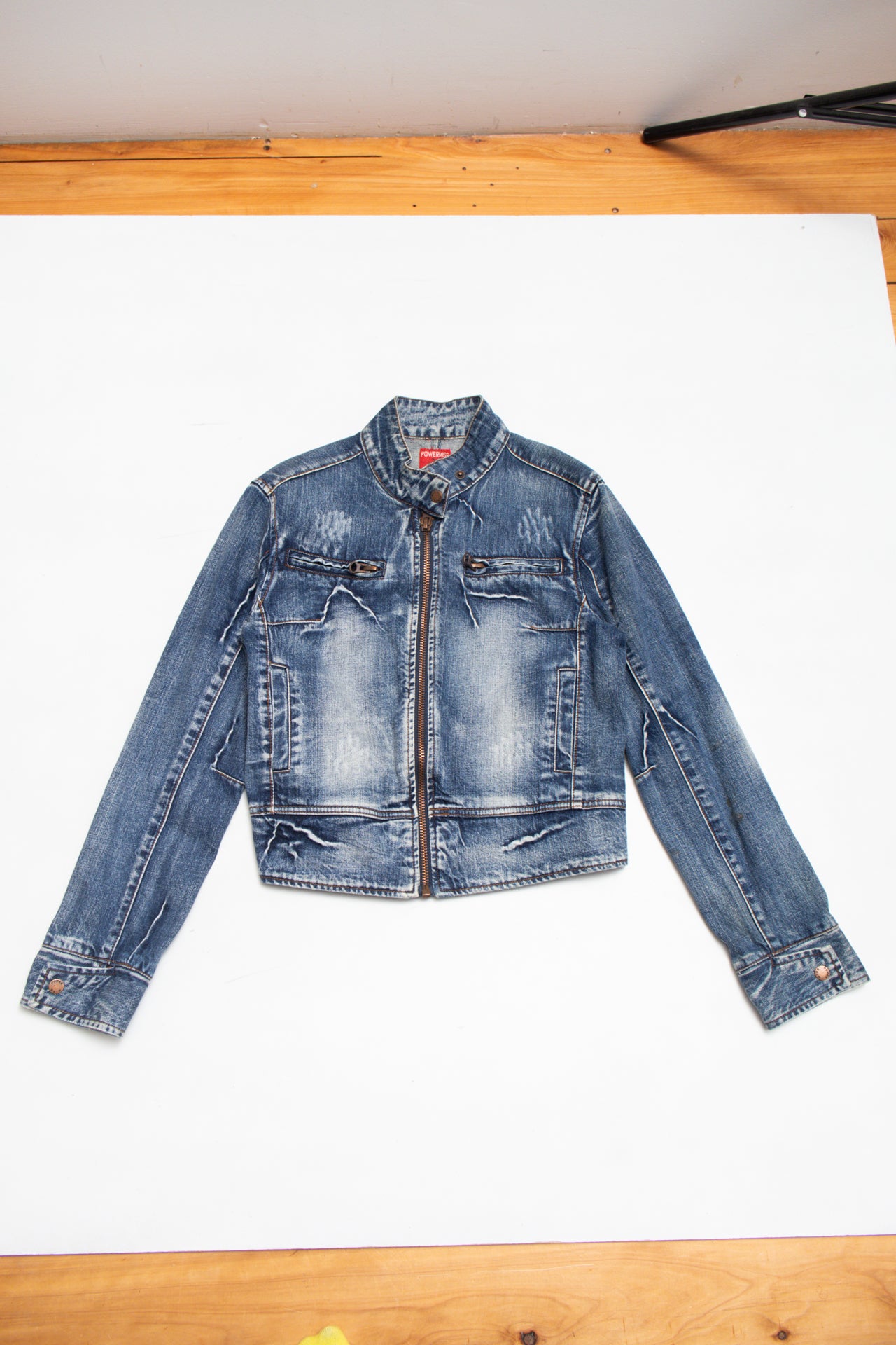 #176 Power Miss washed denim jacket | c. 160 | size 8