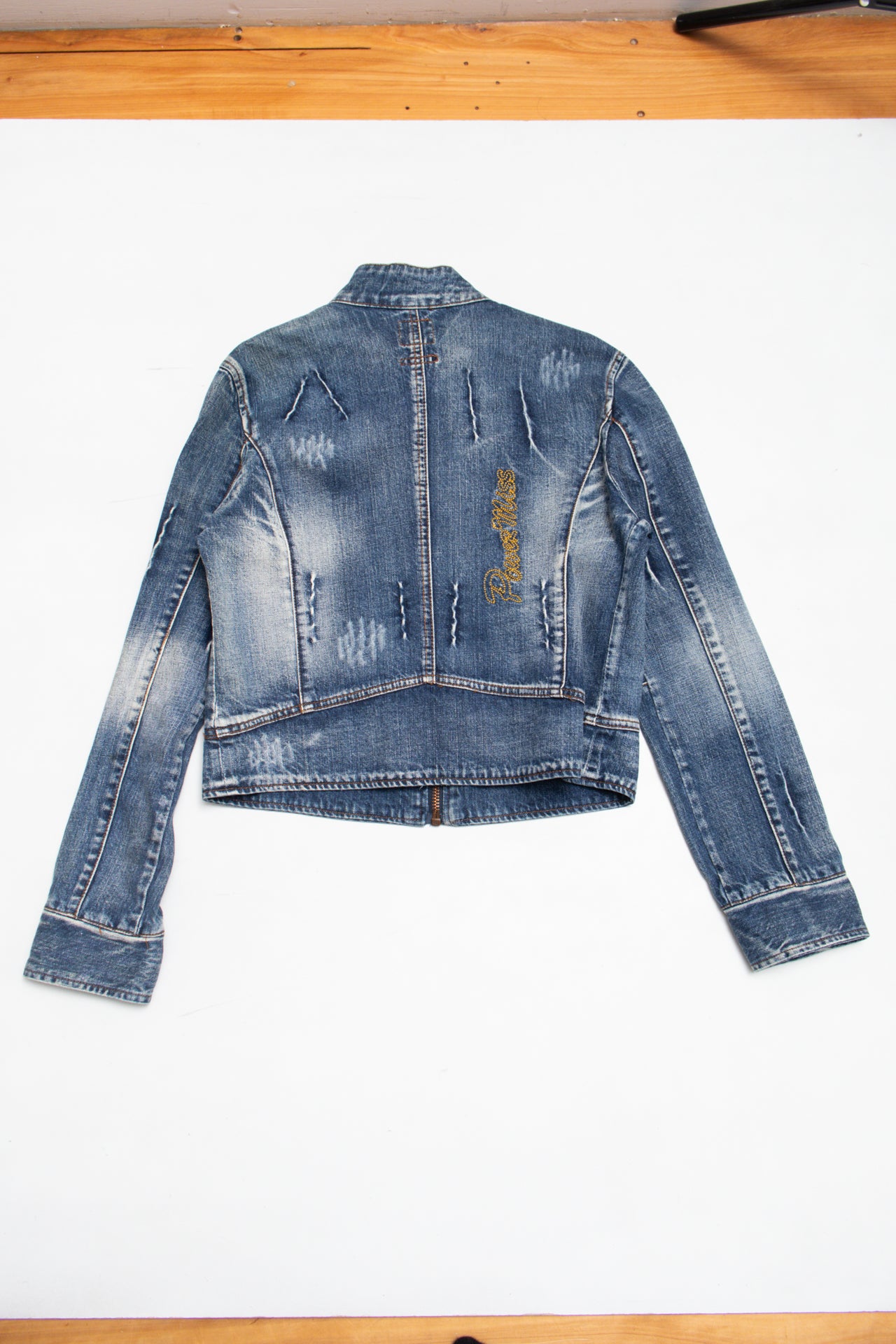 #176 Power Miss washed denim jacket | c. 160 | size 8