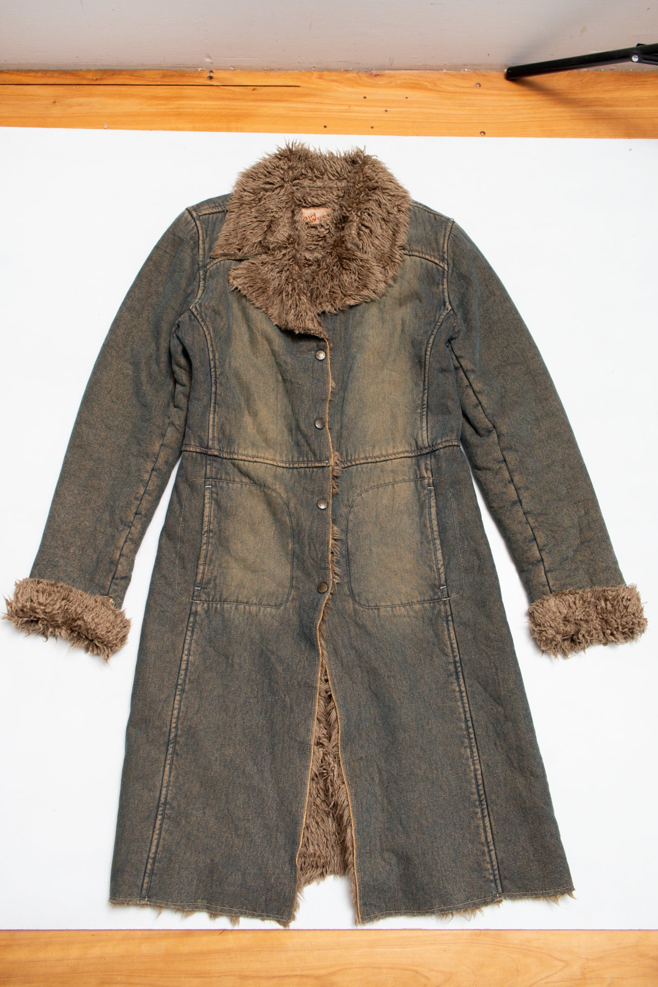 #183 Girl Wood long denim jacket | c. 160 | size 8