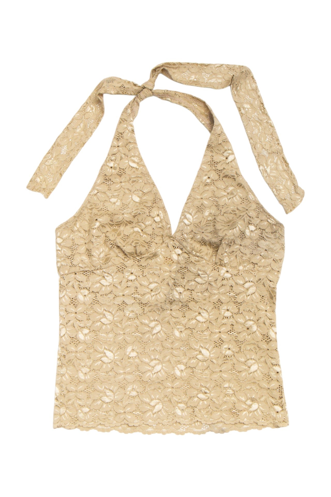 #80 Wildcat Tan Lace Halter | C.154 | Size 12