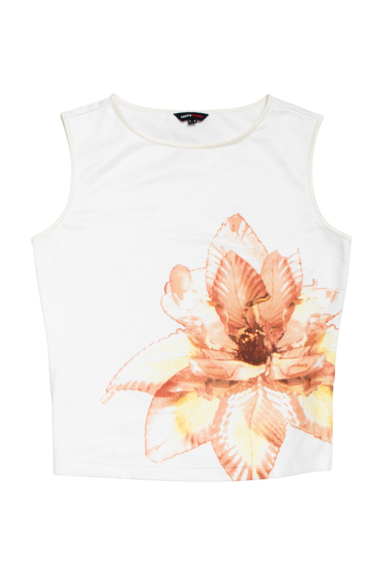 #201 Flower white/orange tank top | c. 160 | size 8/10