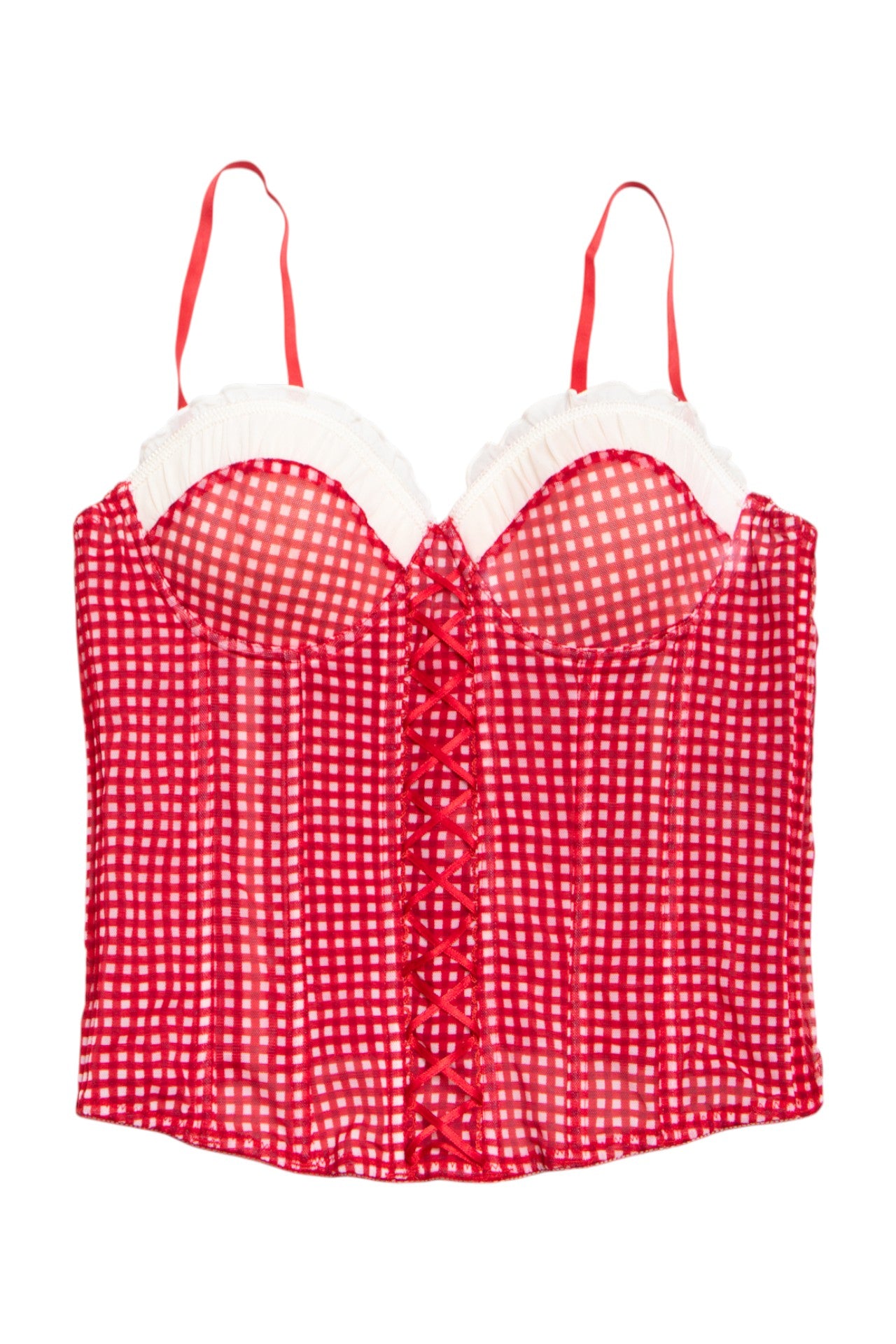 #203 Blanco gingham bralette corset | c. 160 | size 10B