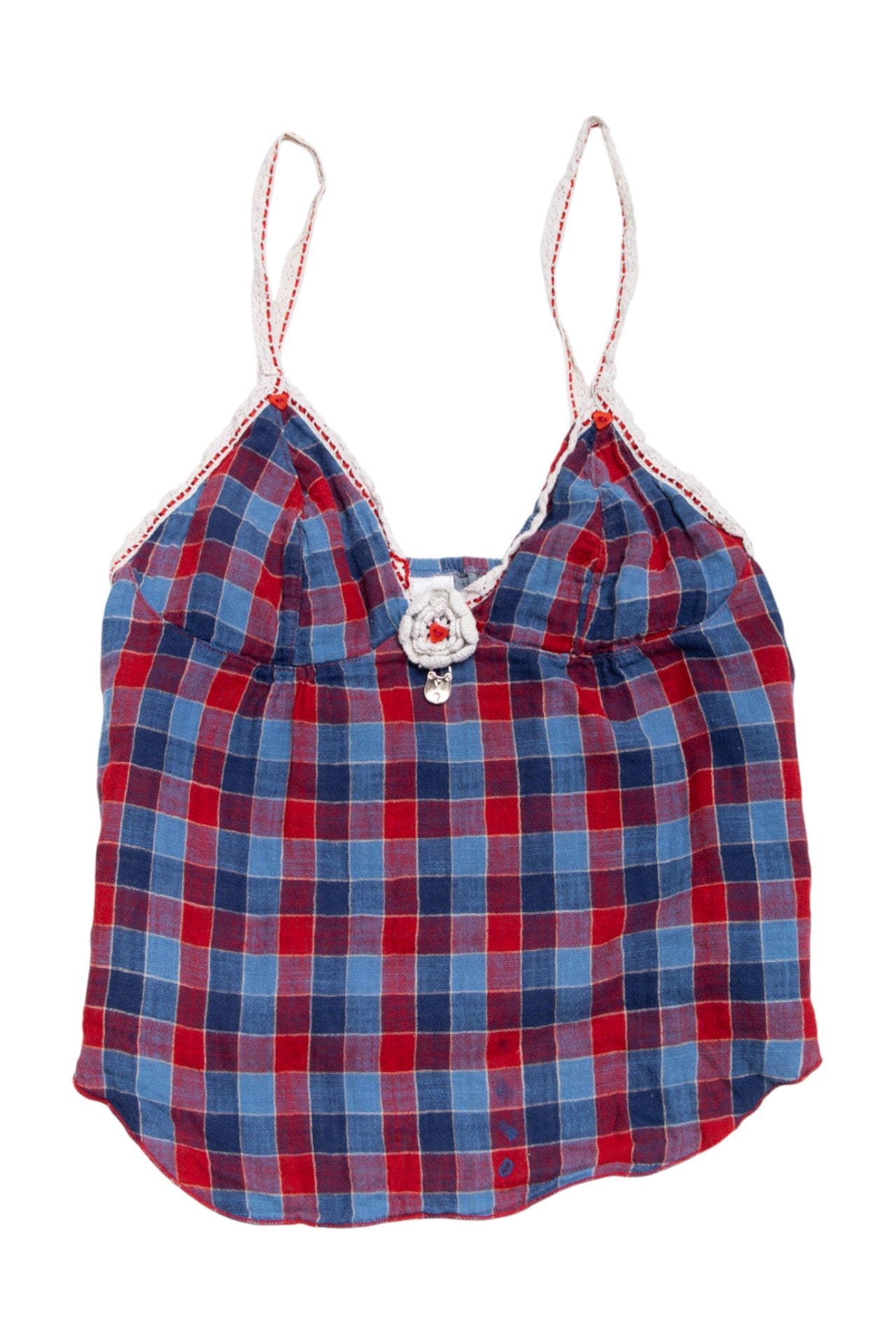 #211 Italian made cotton plaid tank | c. 160 | size 10