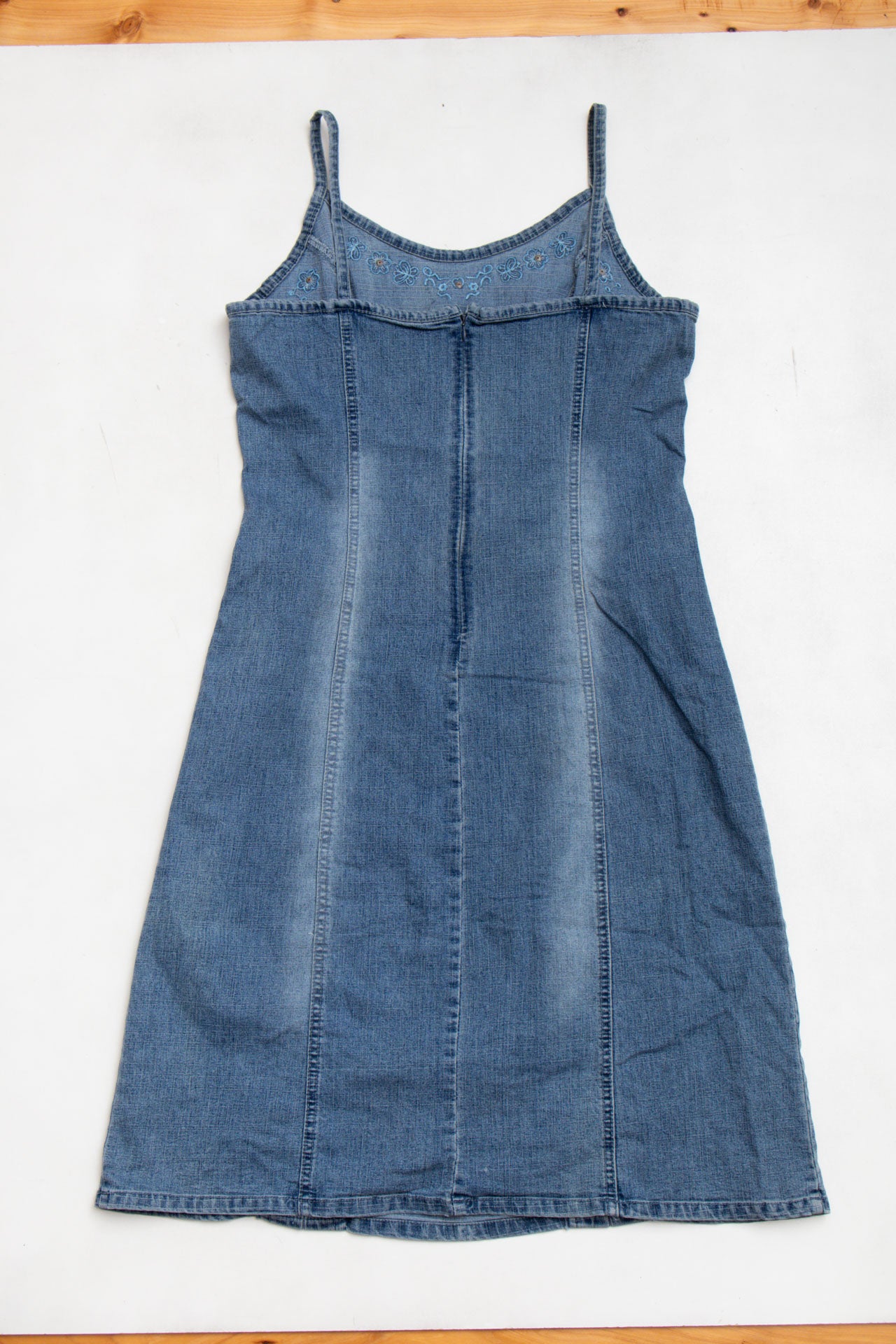 #81 Embroidered Lace Detailed Denim Dress | C.146 | Size 12