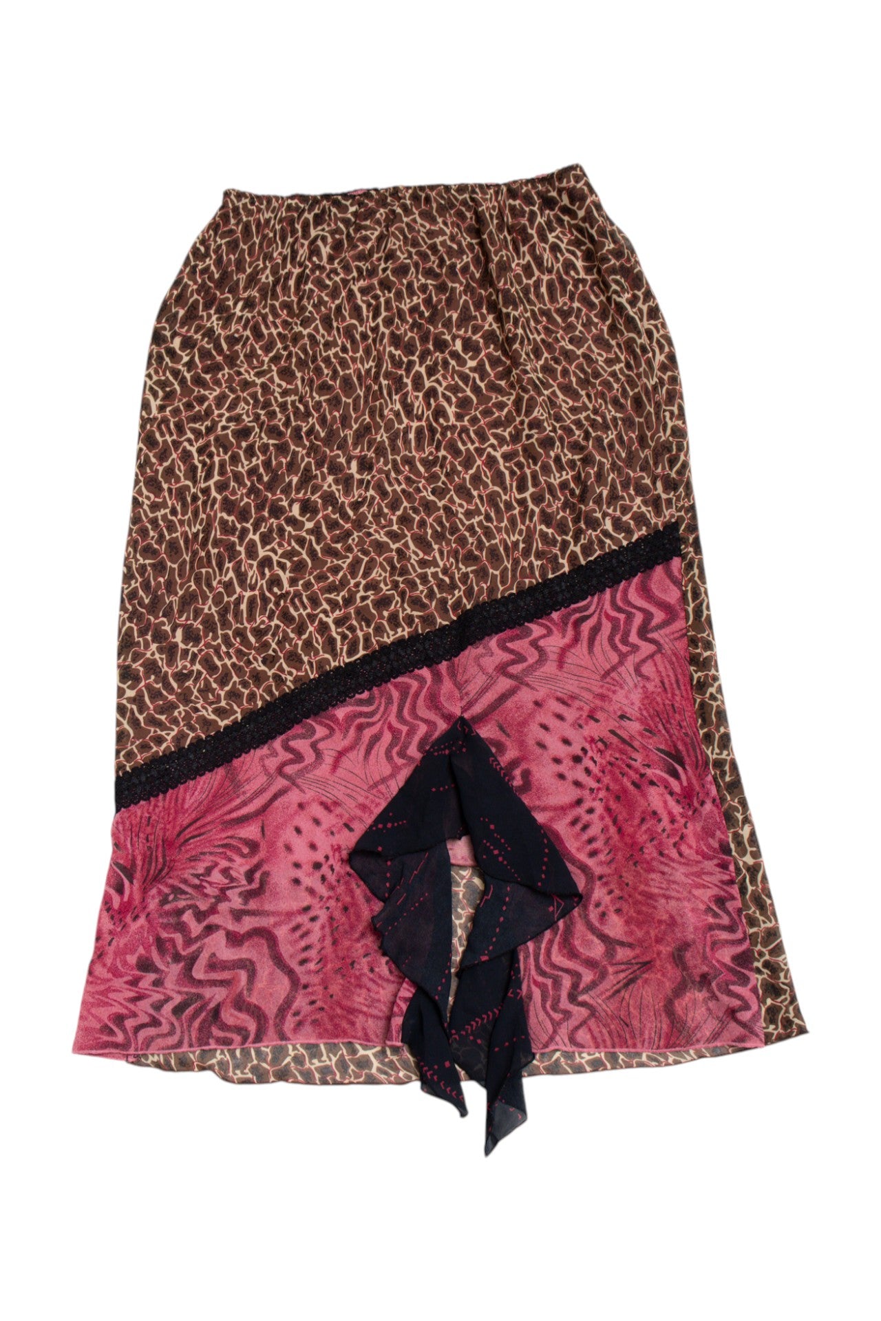 #227 Leopard print two toned midi skirt | c. 160 | size 8/10