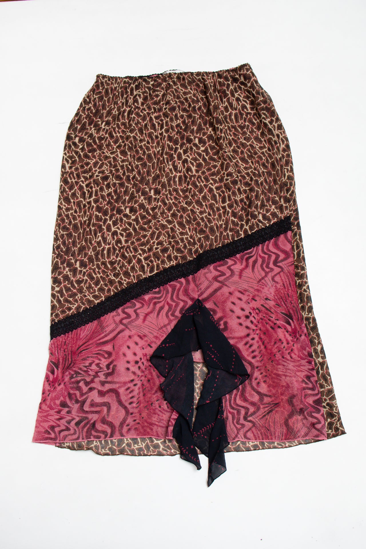 #227 Leopard print two toned midi skirt | c. 160 | size 8/10