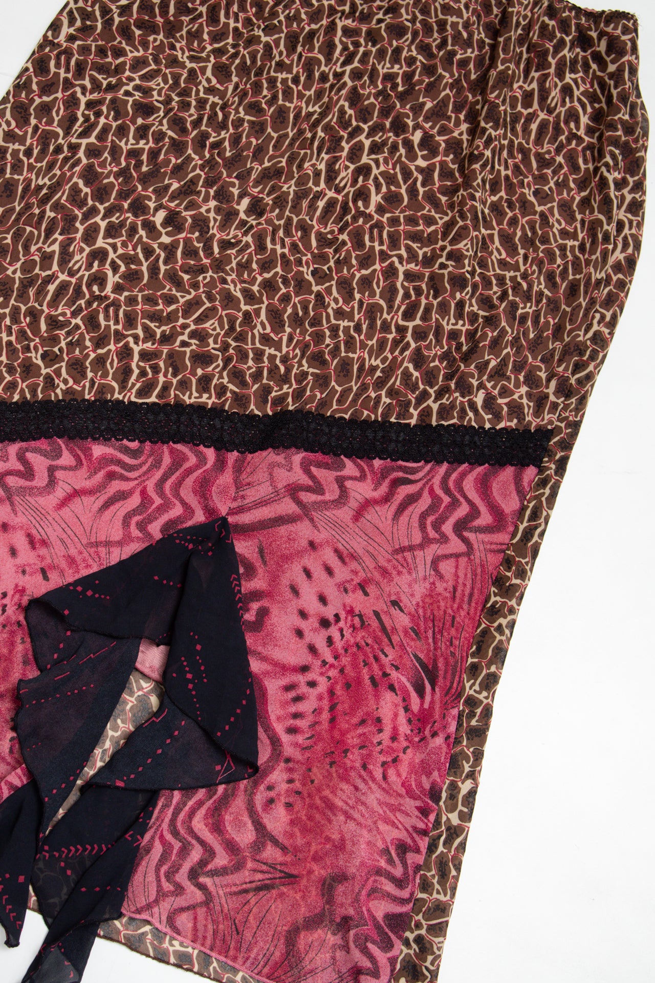 #227 Leopard print two toned midi skirt | c. 160 | size 8/10