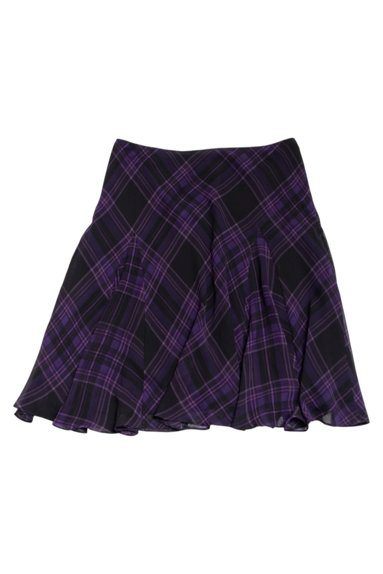 #231 Chaps plaid purple/black midi skirt | c. 160 | size 10