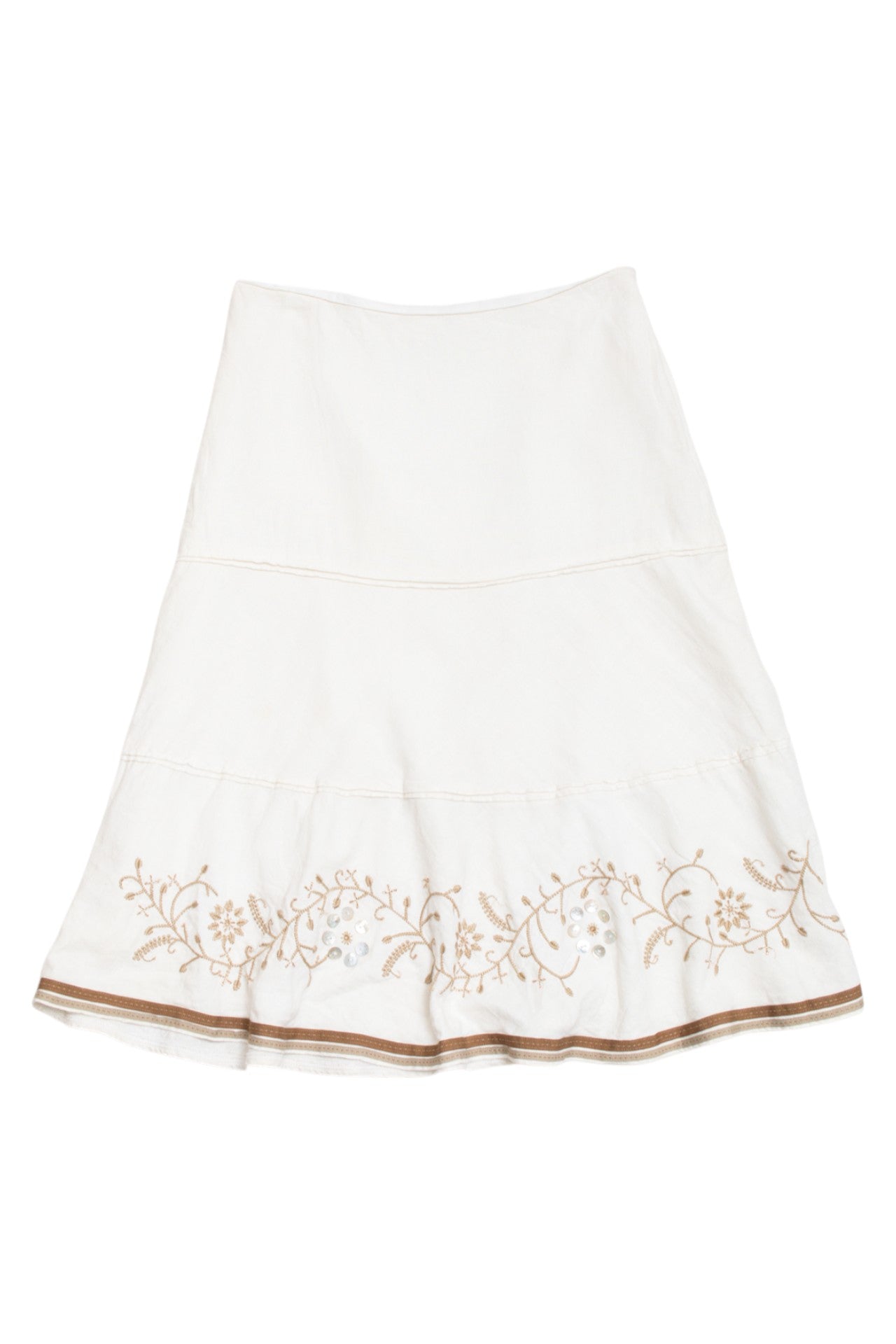 #233 beaded lined linen midi skirt | c. 160 | size 6