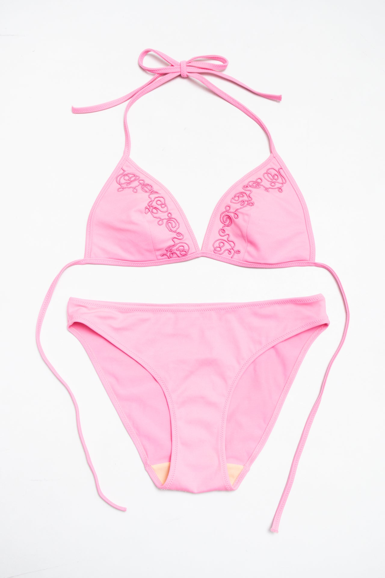 #01 Embroidered pink bikini set | c. 161 | size 8