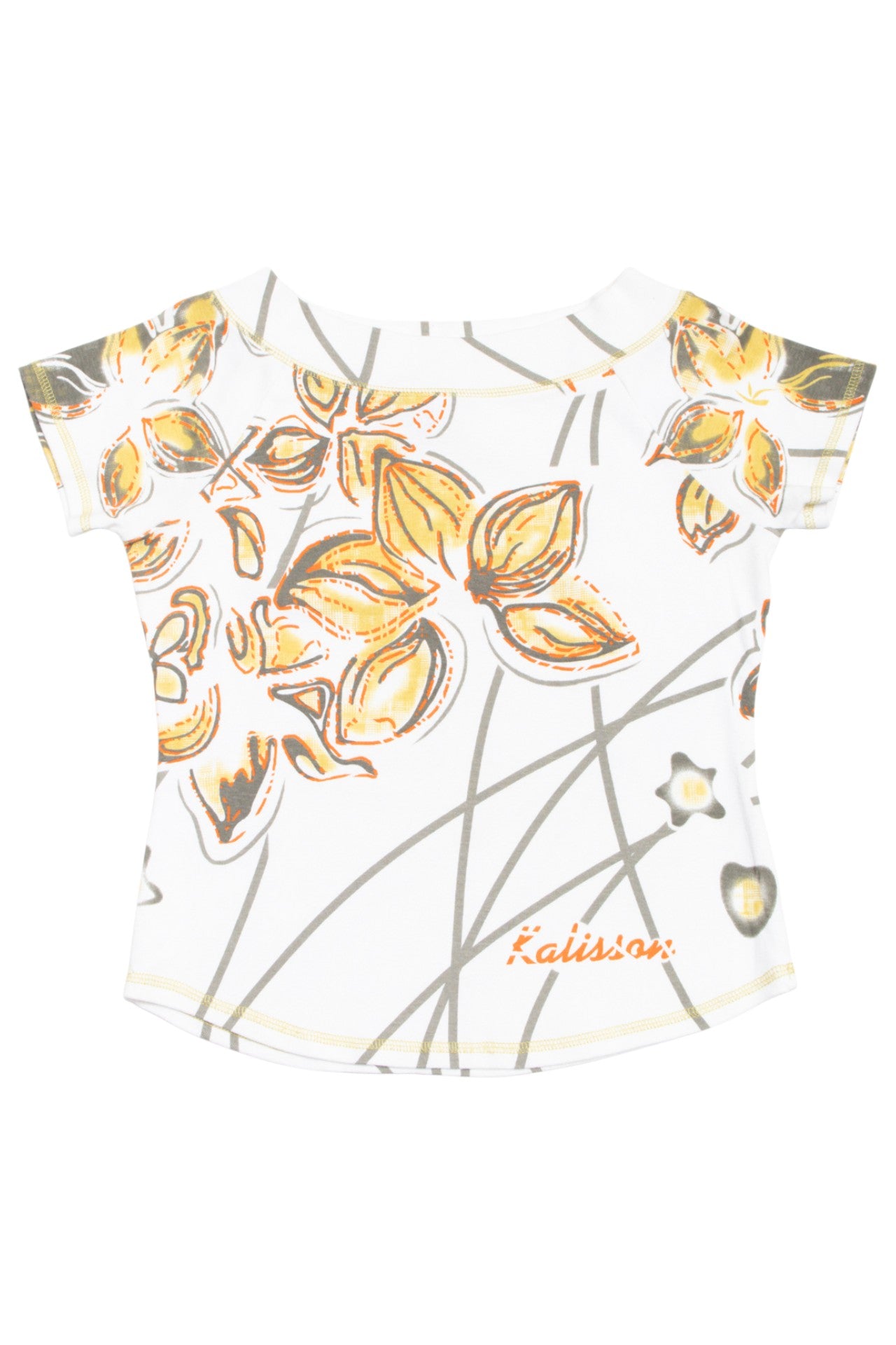 #12 Kalisson floral print cotton boat neck tee | c. 161 | size 10