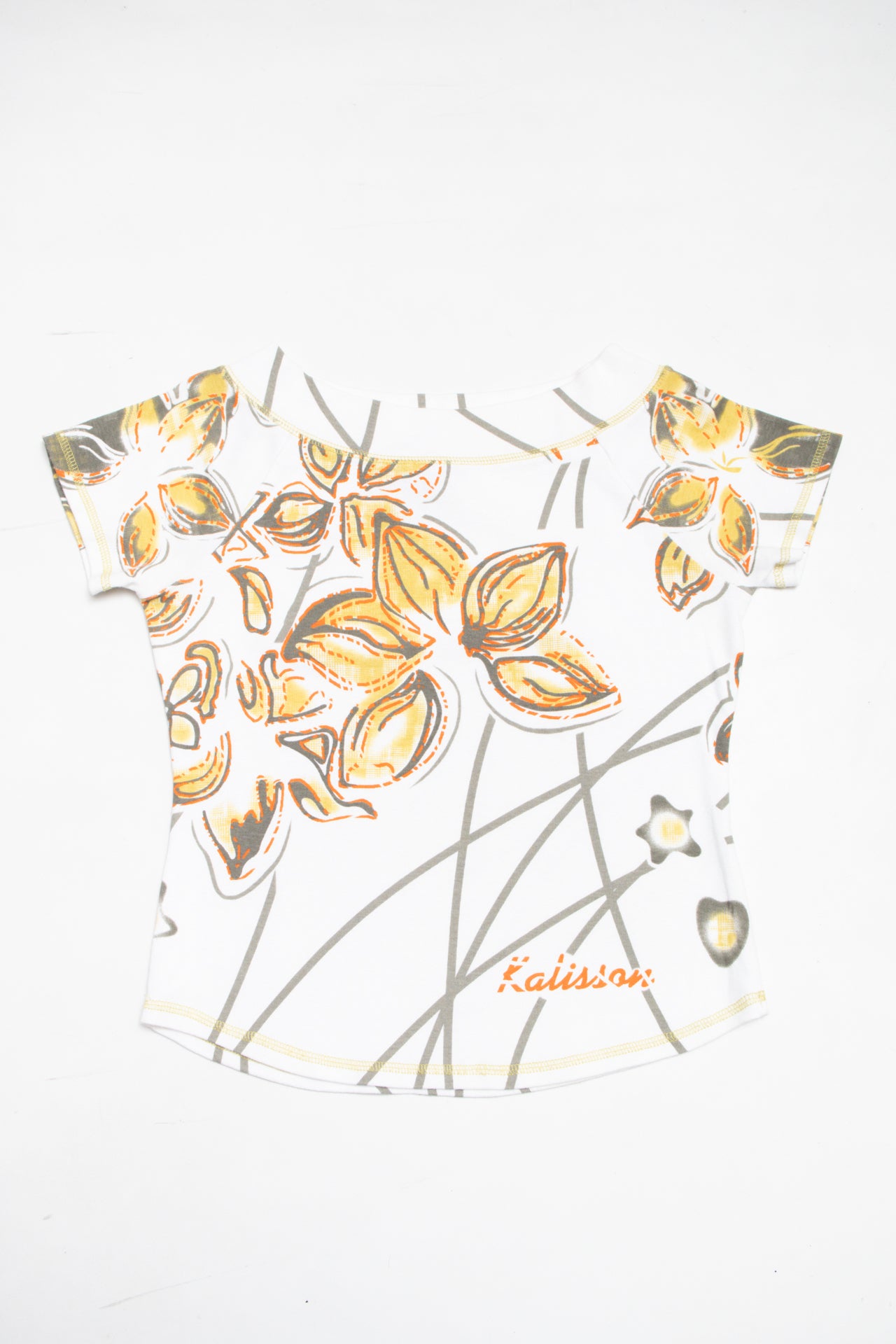 #12 Kalisson floral print cotton boat neck tee | c. 161 | size 10