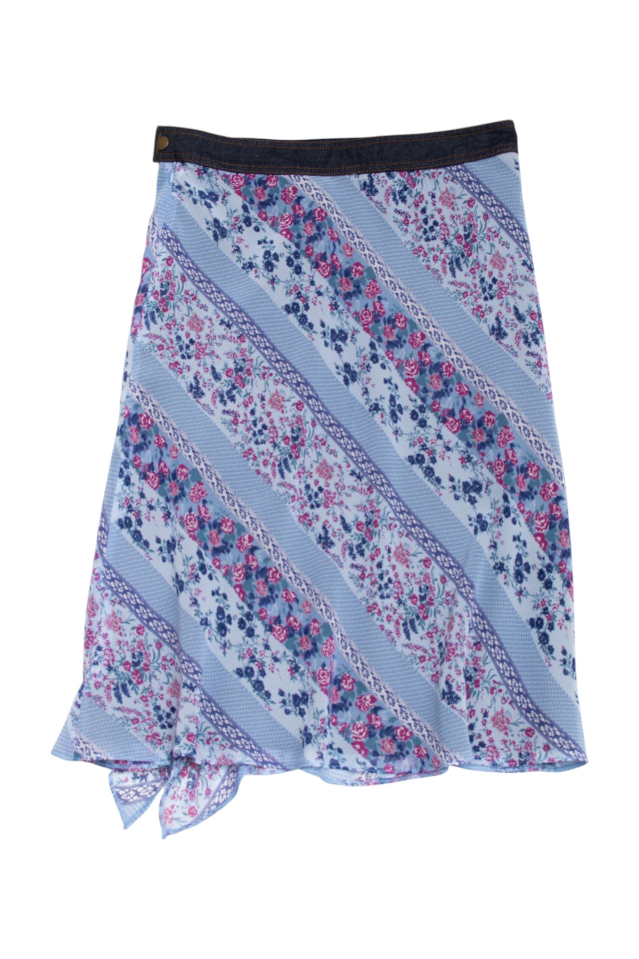 #129 Floral Denim Skirt | C.145 | Size 8